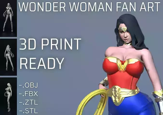 Wonder Woman Fan Art 3D Print Figurine 3D print model