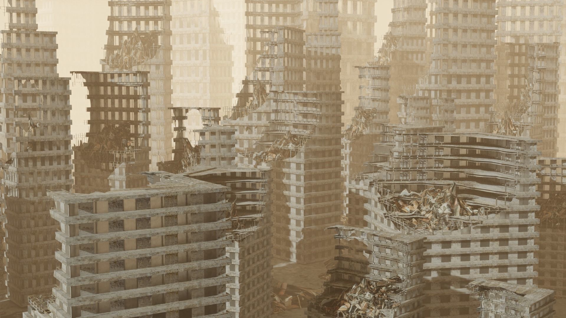 Apocalyptic City Free low-poly 3D model_5