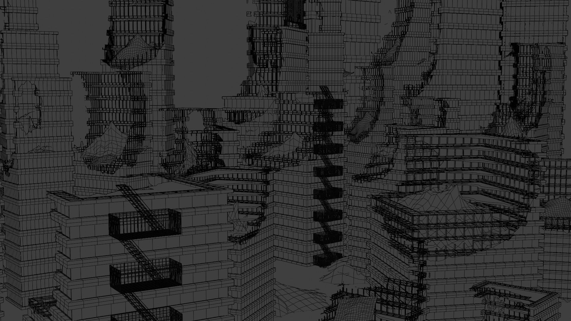 Apocalyptic City Free low-poly 3D model_7