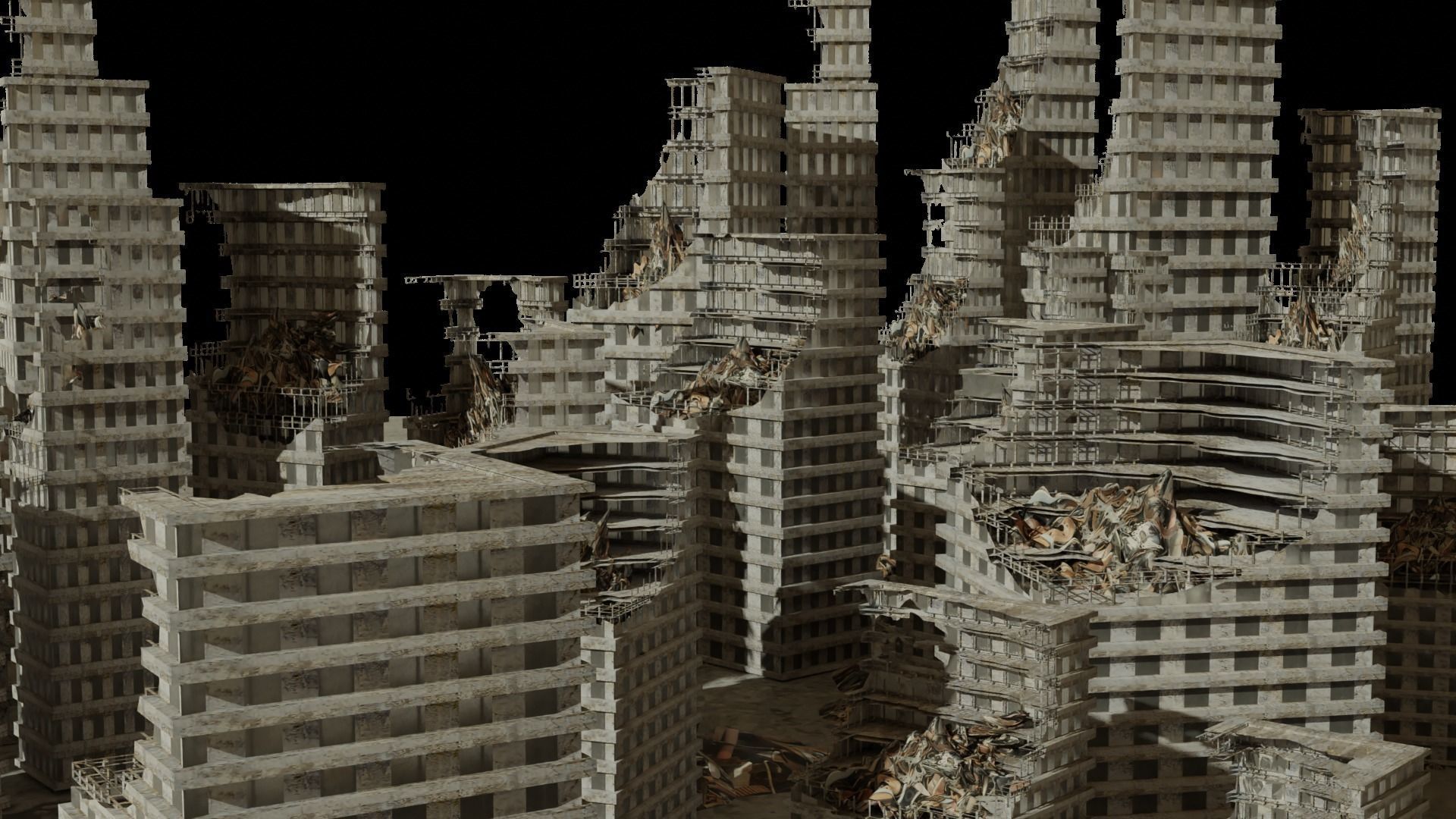 Apocalyptic City Free low-poly 3D model_3