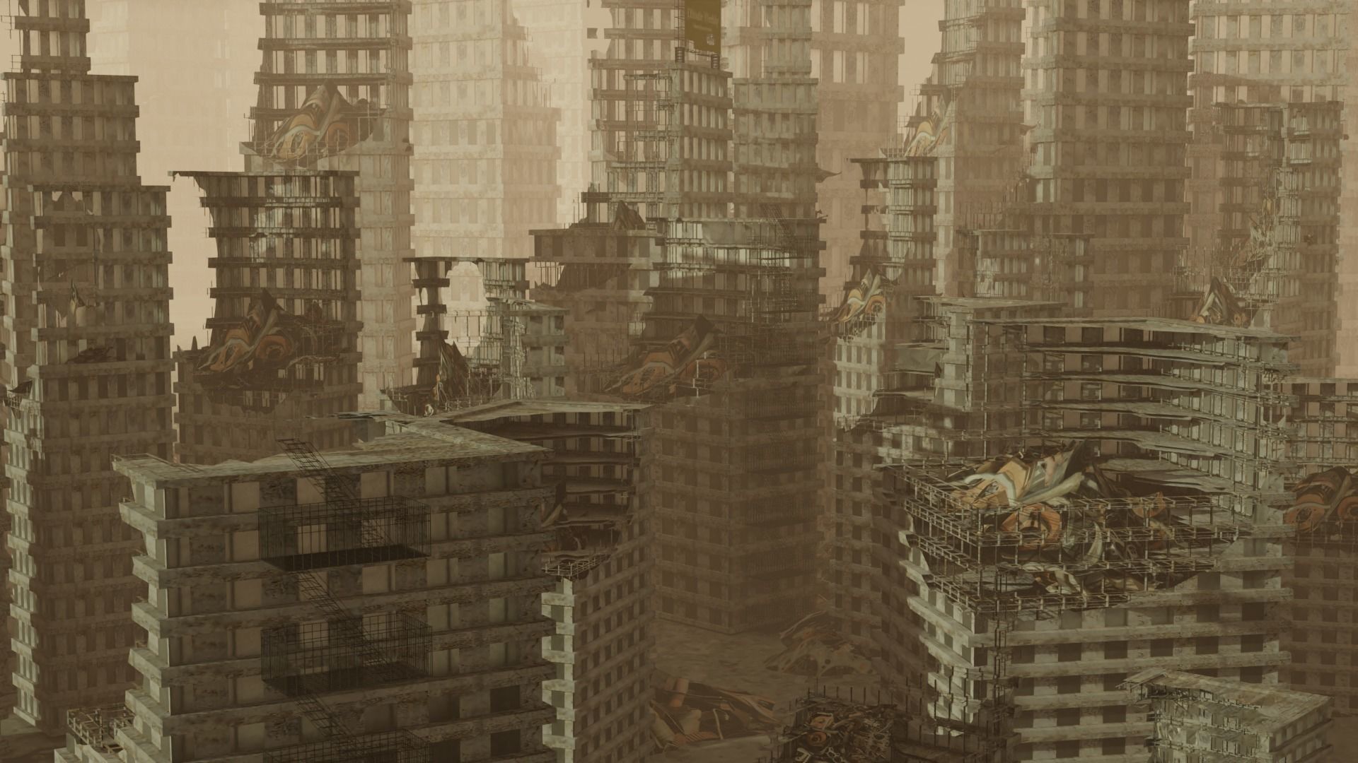 Apocalyptic City Free low-poly 3D model_2