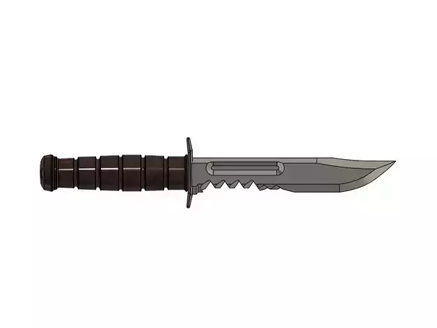 Ka-Bar Knife 3D Printer - CNC Compatible STL ABD Military 3D print model