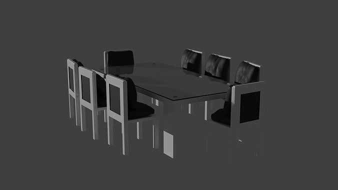 Modern Dining Table Set 3D model