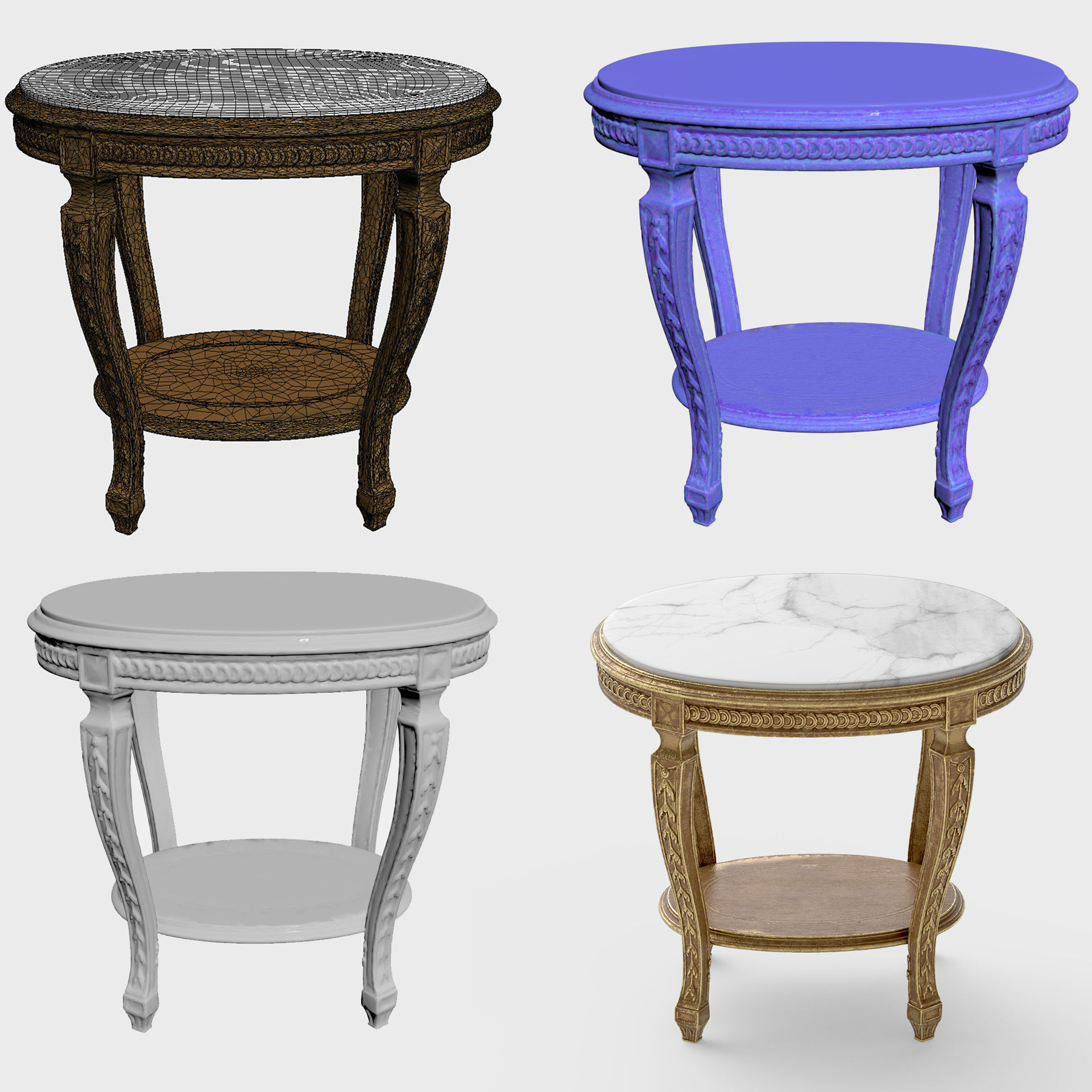 Roberto Giovannini Side Table 1416 Lowpoly Low-poly 3D model_5