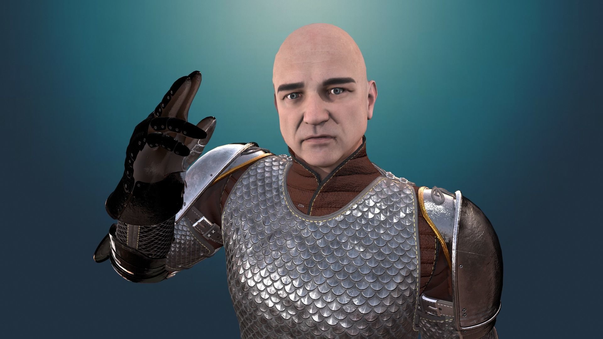 TAB Medieval Knight - 6B - Skin1 Low-poly 3D model_7