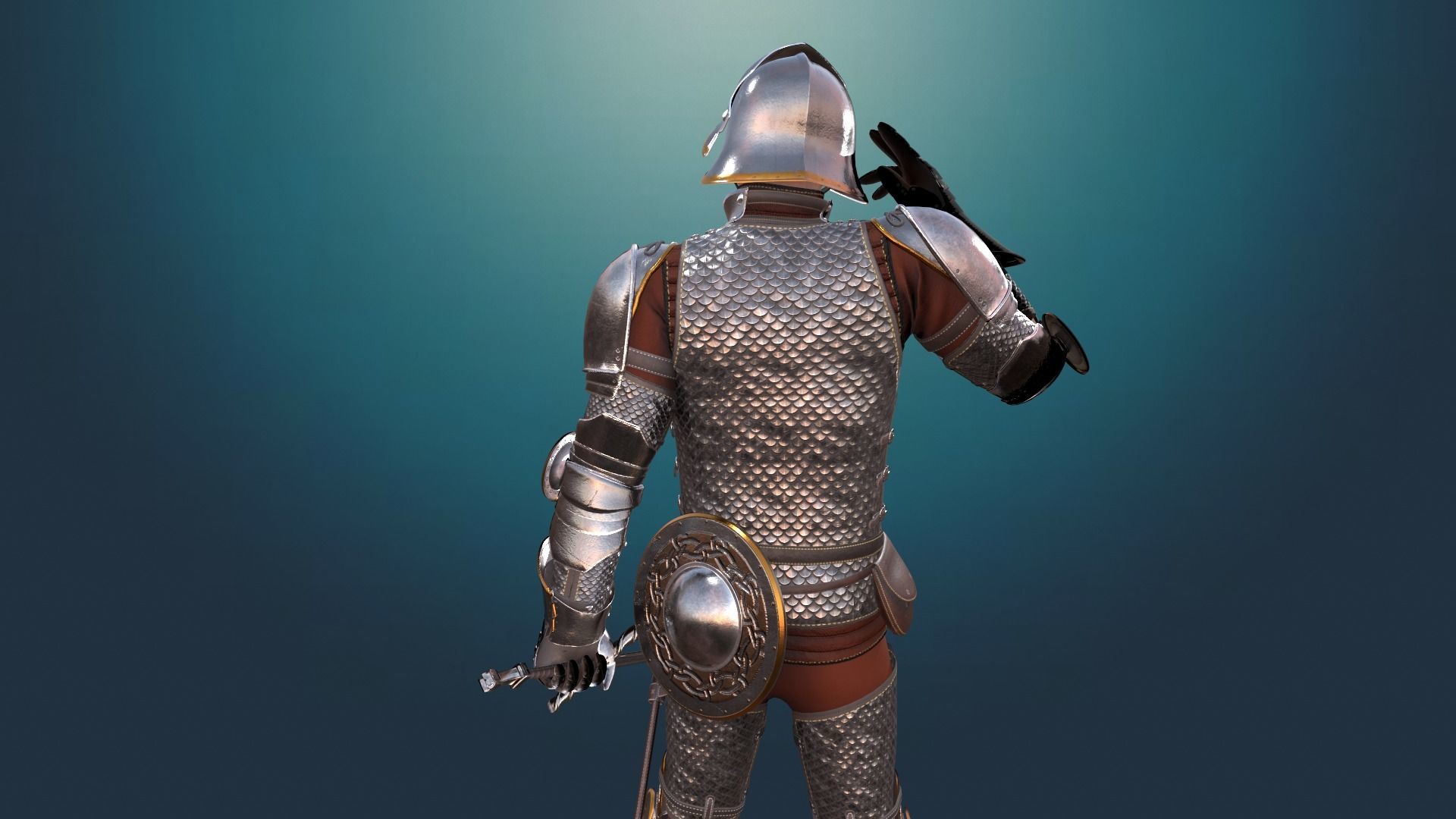 TAB Medieval Knight - 6B - Skin1 Low-poly 3D model_10