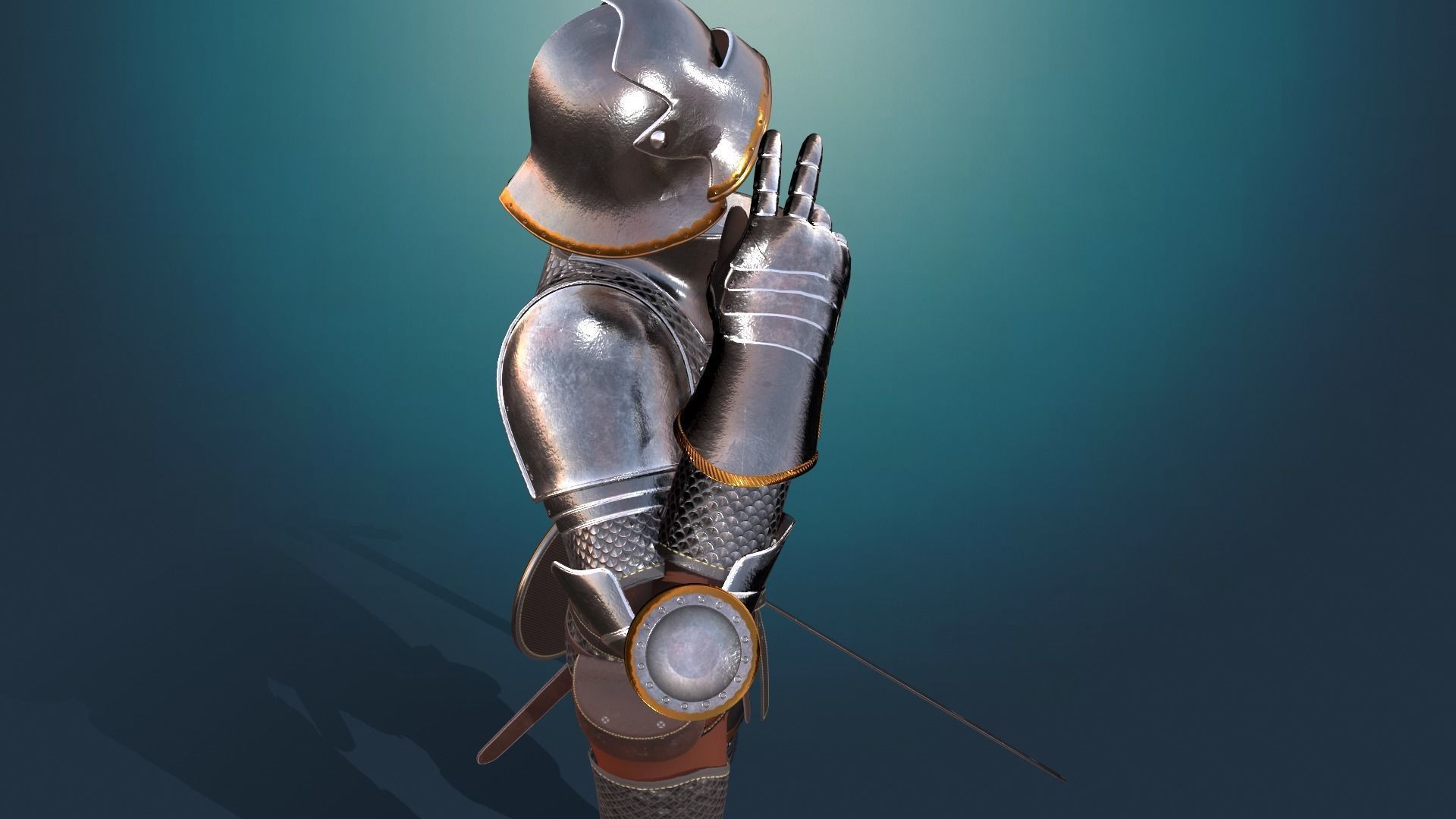 TAB Medieval Knight - 6B - Skin1 Low-poly 3D model_13