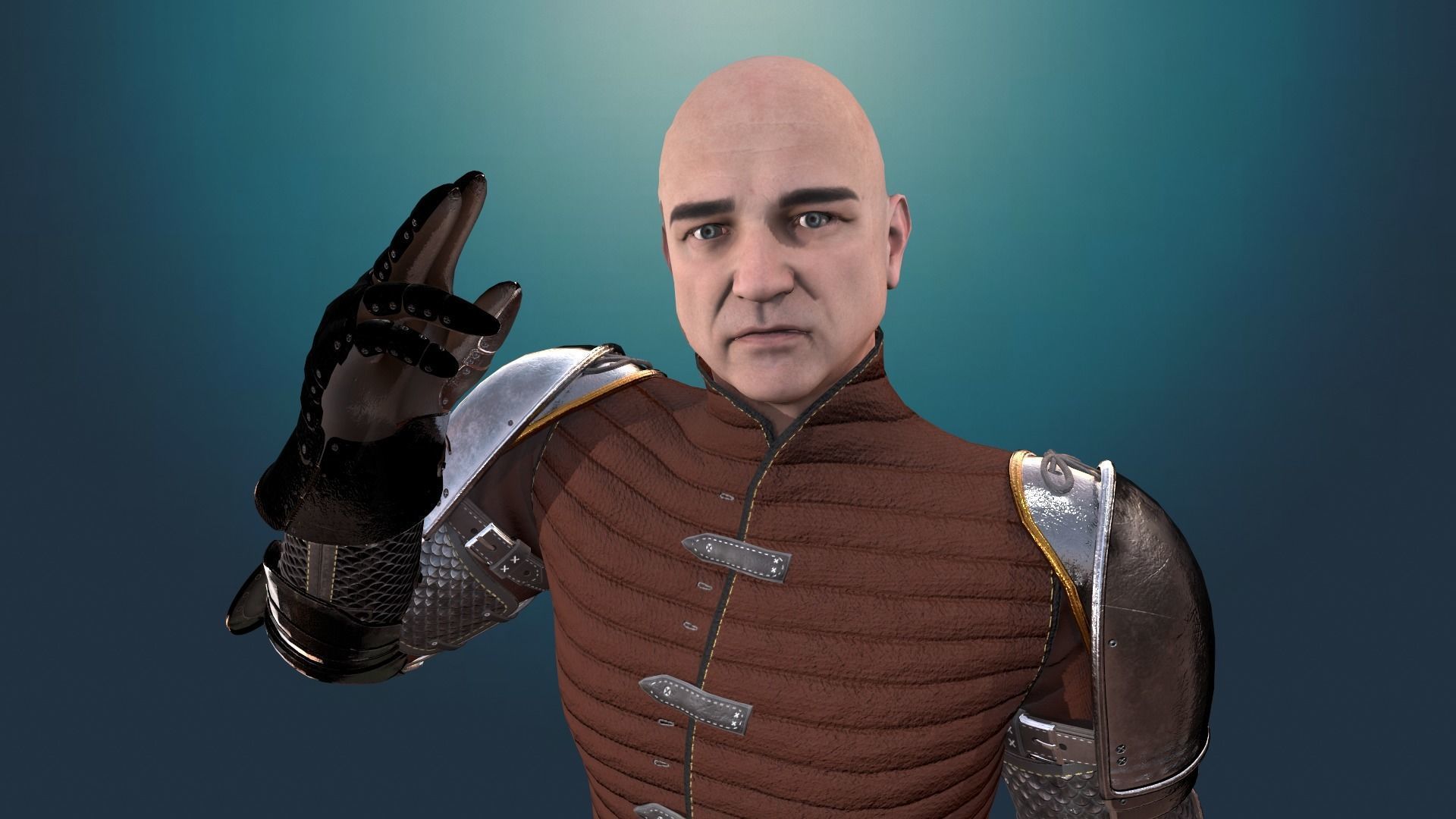 TAB Medieval Knight - 6B - Skin1 Low-poly 3D model_8