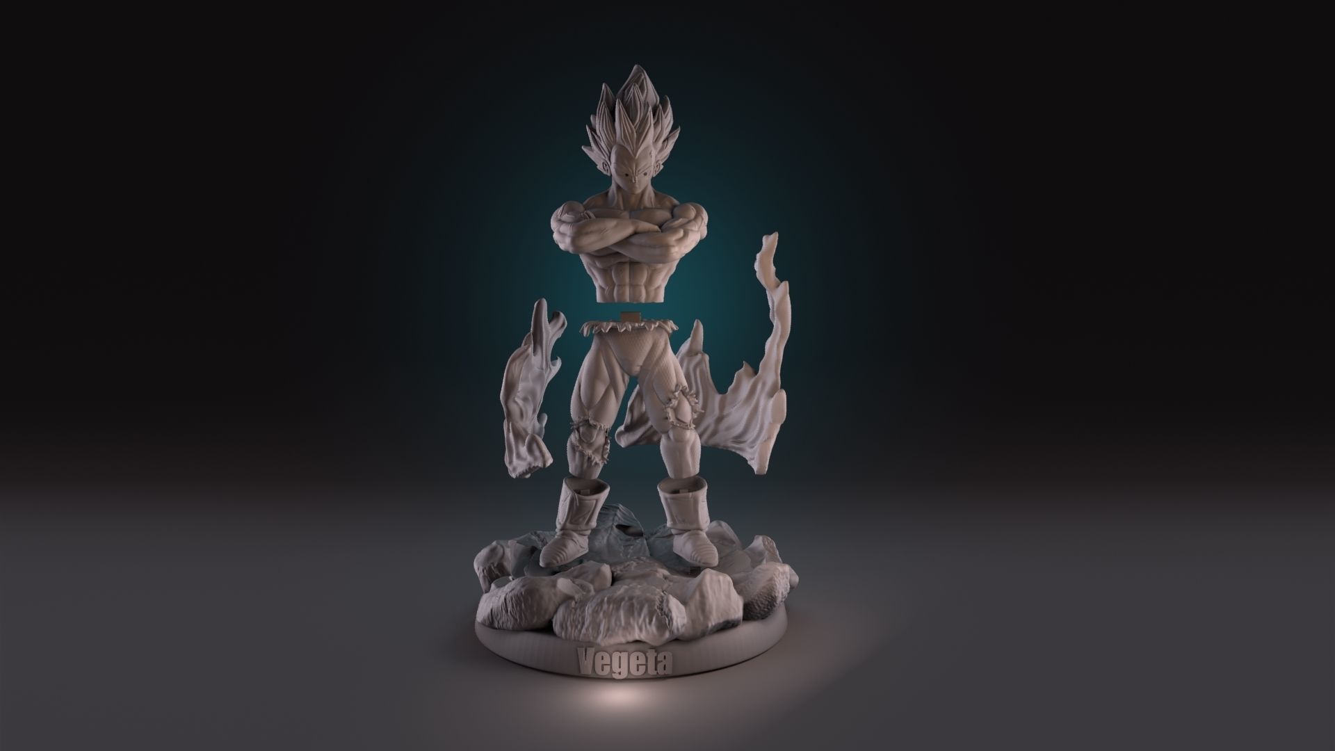 Vegeta ssj blue 3D print model_1