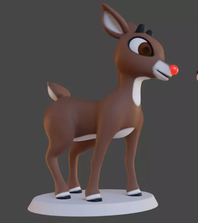 Rudolph the red nosed reindeer 3D print model_0