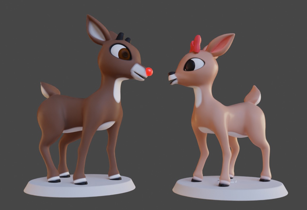 Rudolph the red nosed reindeer 3D print model_1