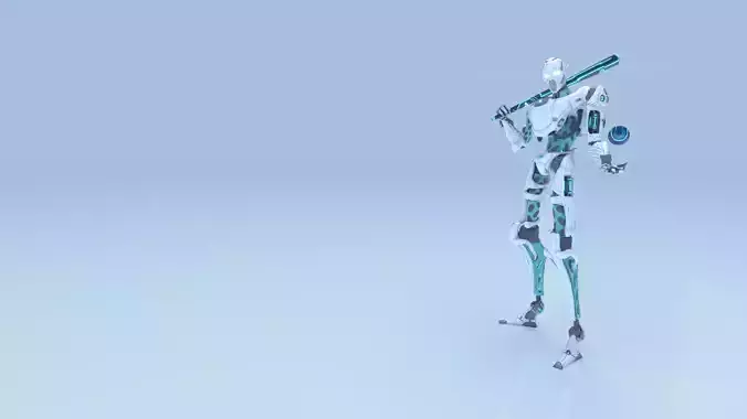 Sci-Fi Baseball Robot Character 