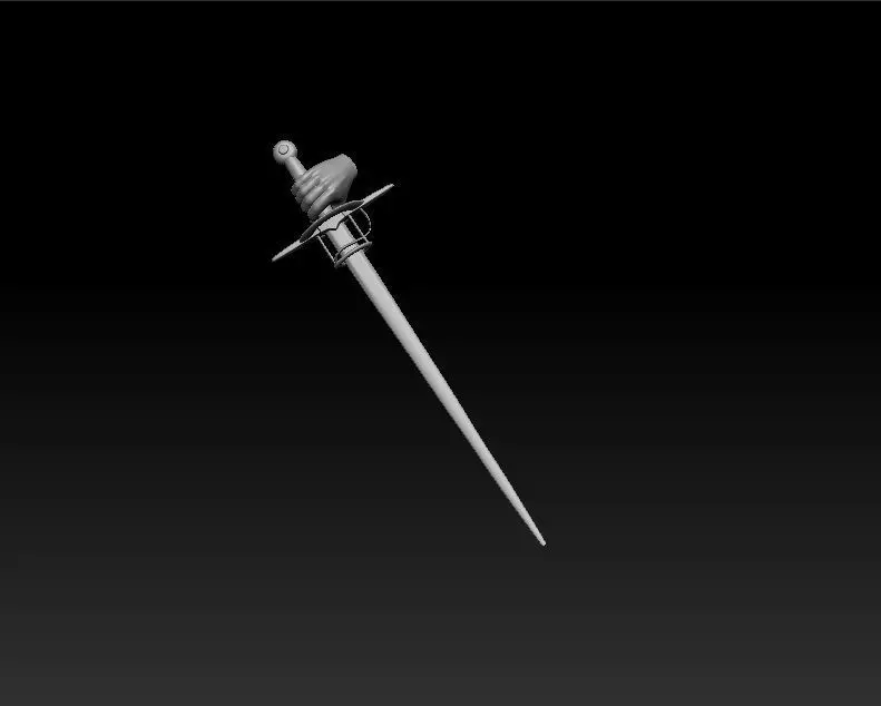 Hand with renaissance sword 3D print model_0