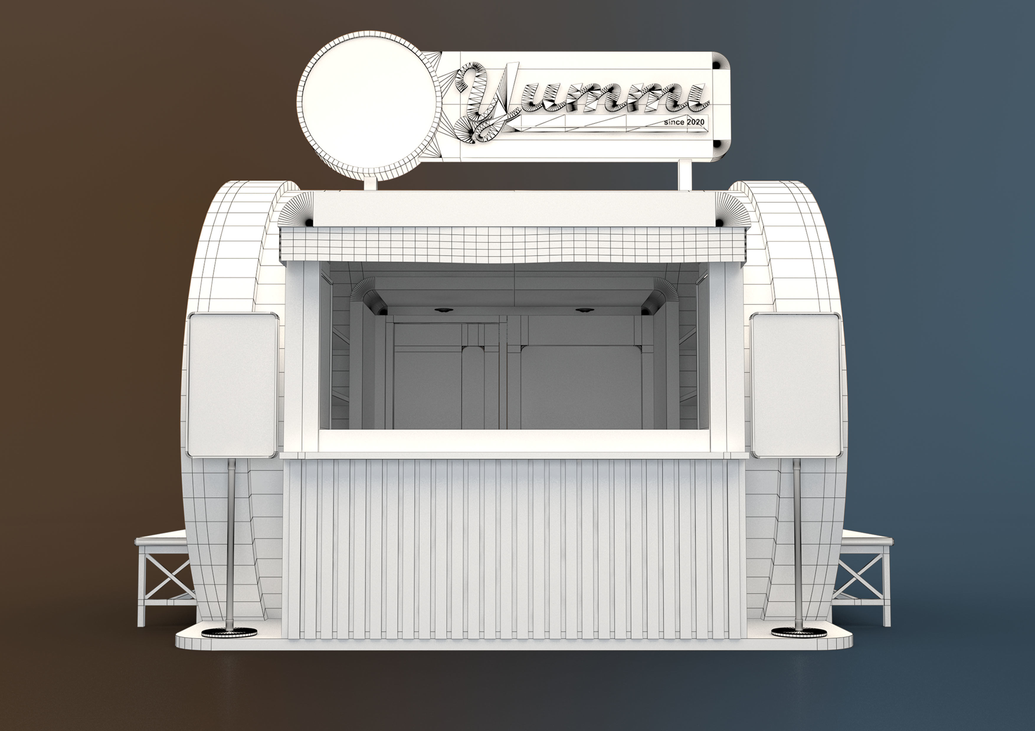 FOOD VENDOR KIOSK TC 3D model_7