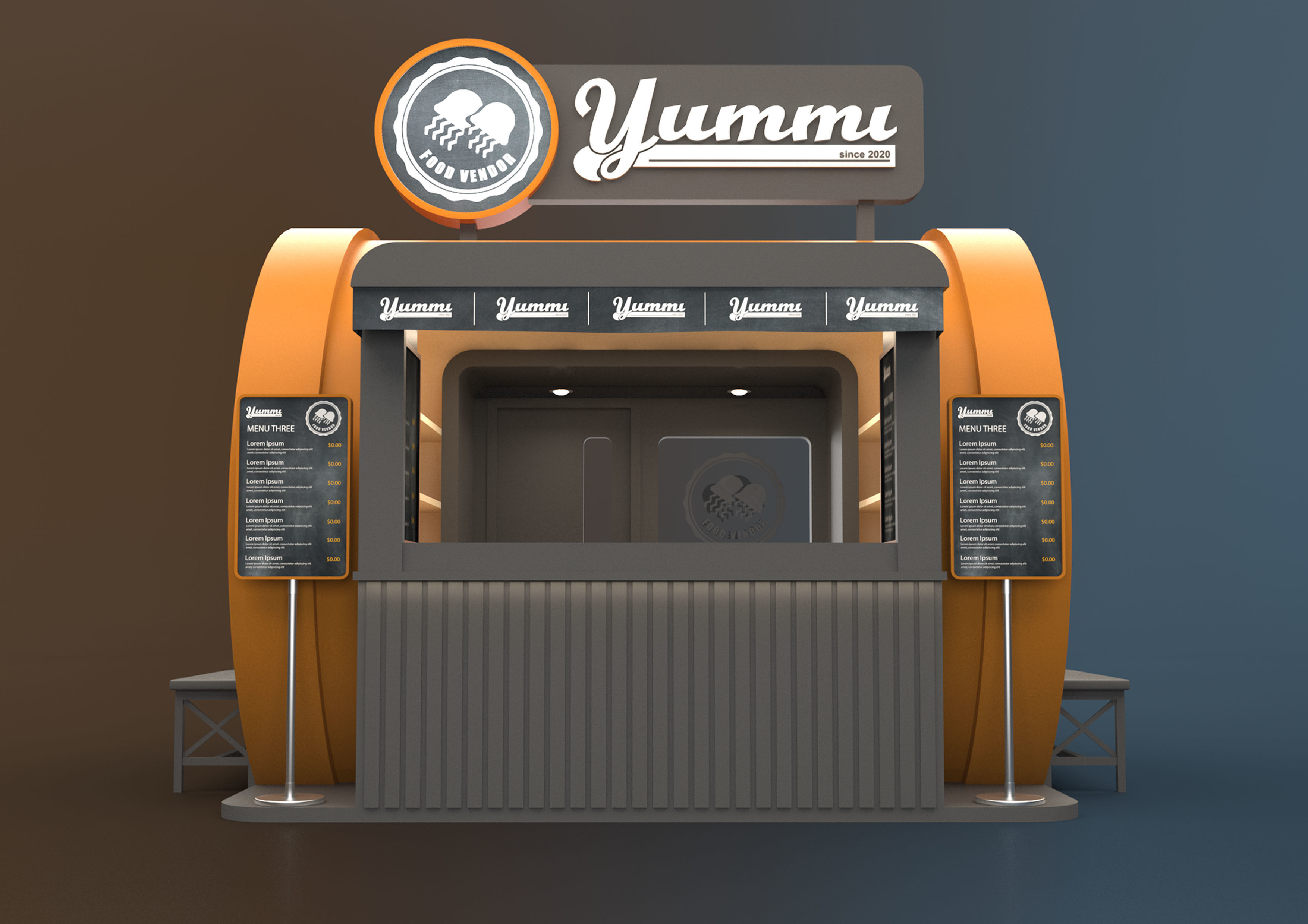 FOOD VENDOR KIOSK TC 3D model_6