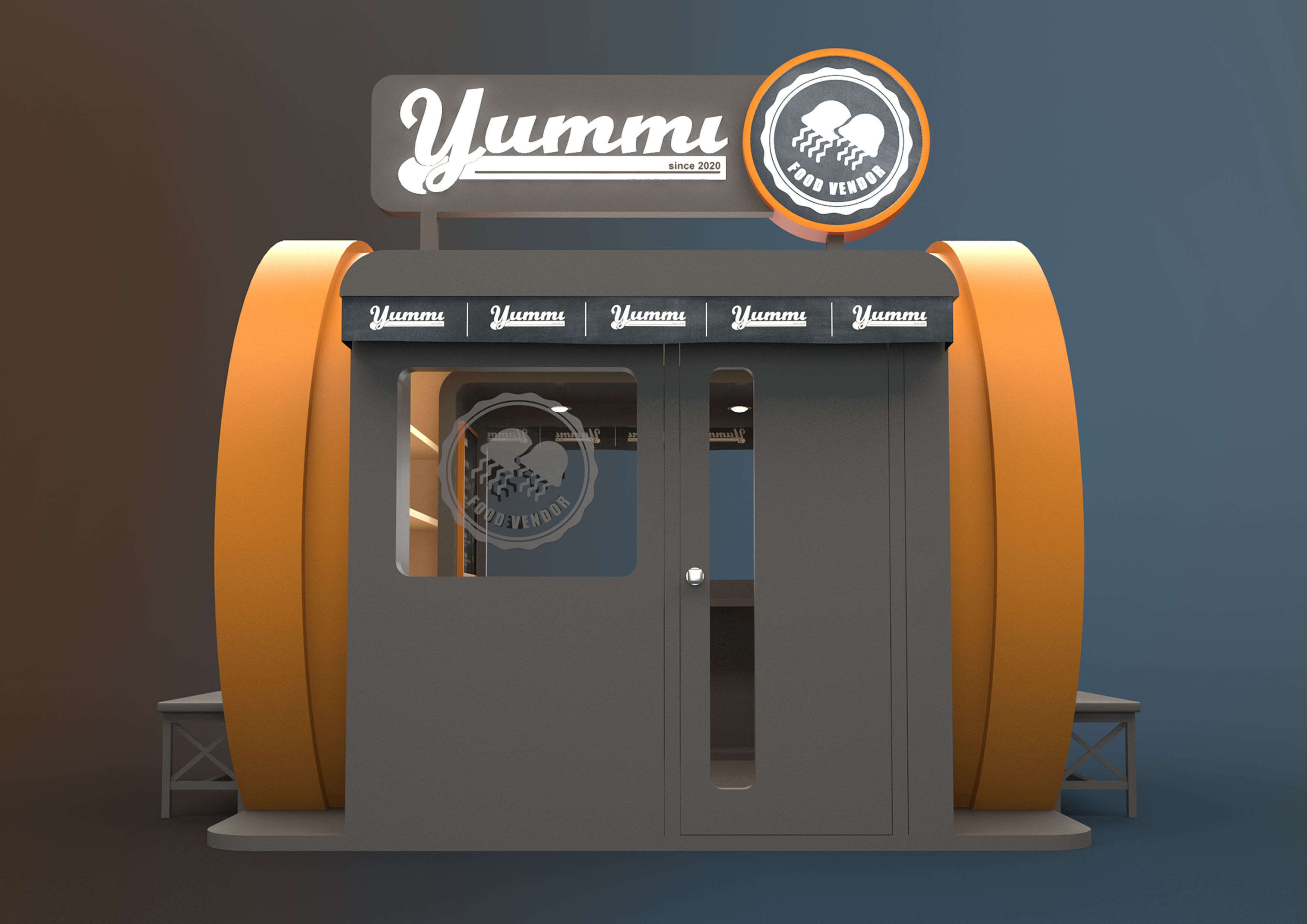 FOOD VENDOR KIOSK TC 3D model_9