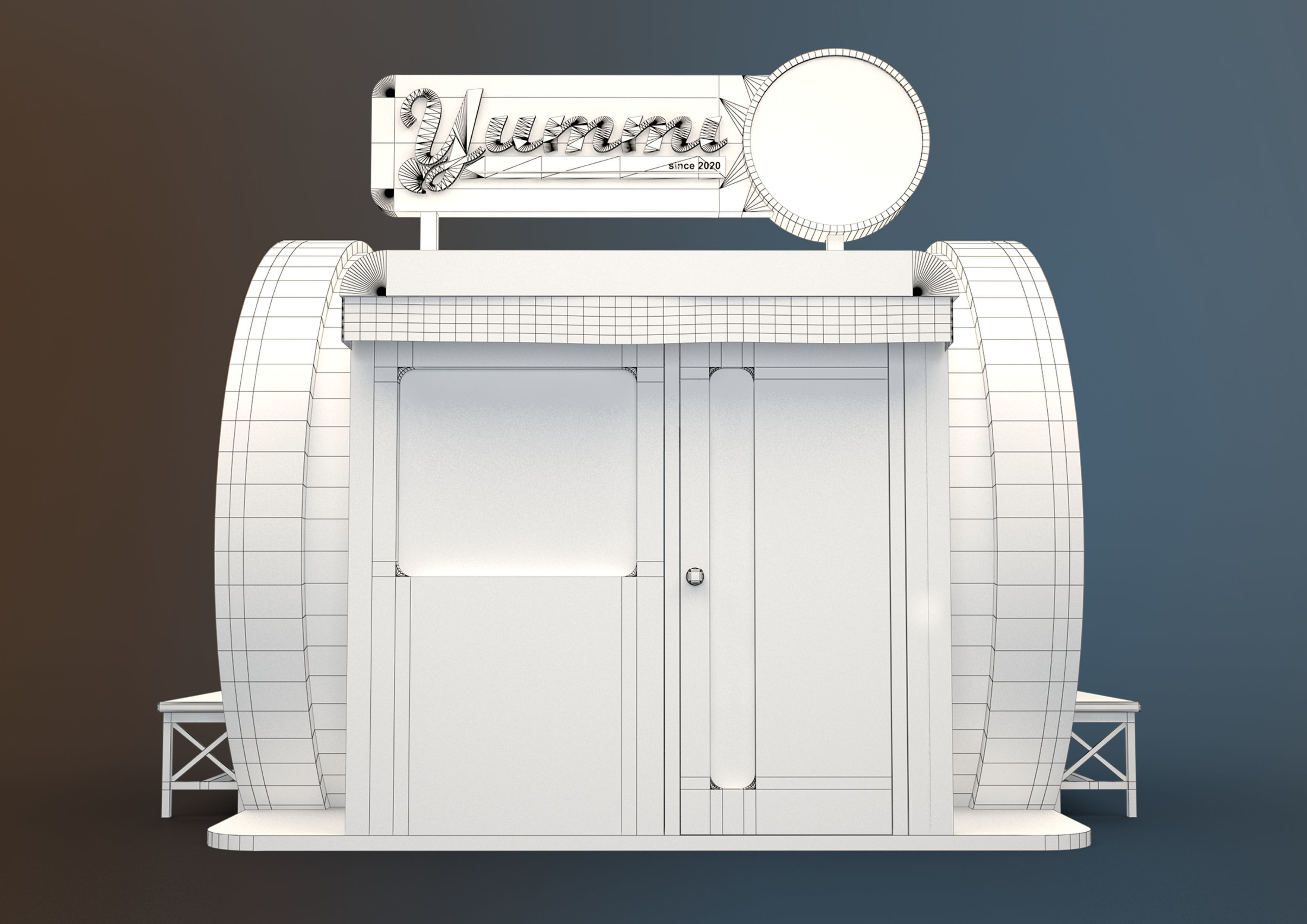 FOOD VENDOR KIOSK TC 3D model_10