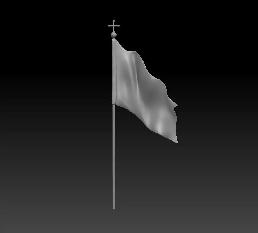 Flag with cross 3D print model_0