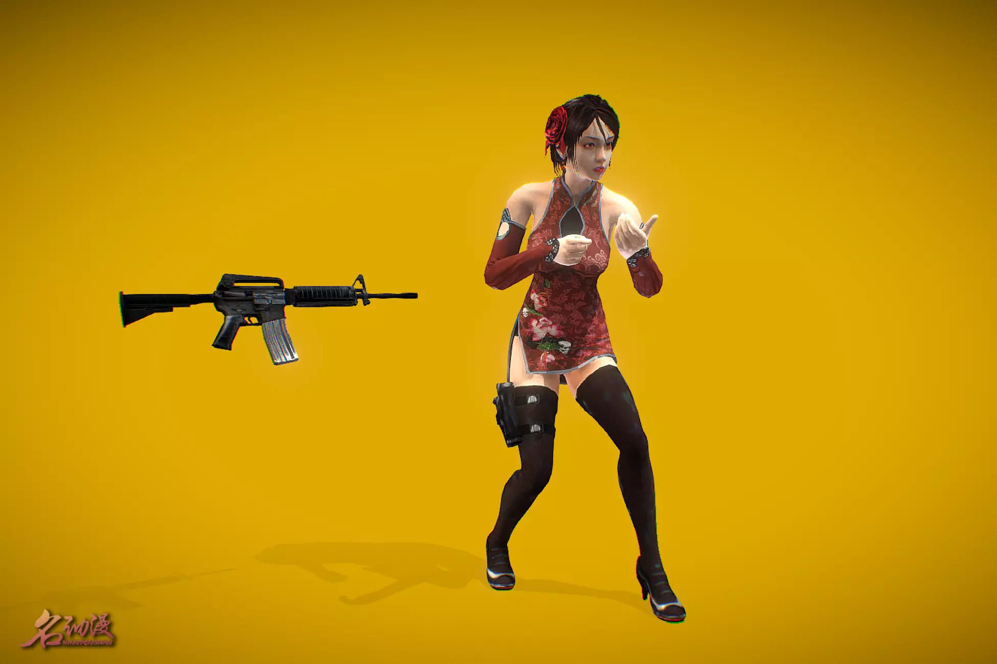 Battle Royale Femme Fatale Low-poly 3D model