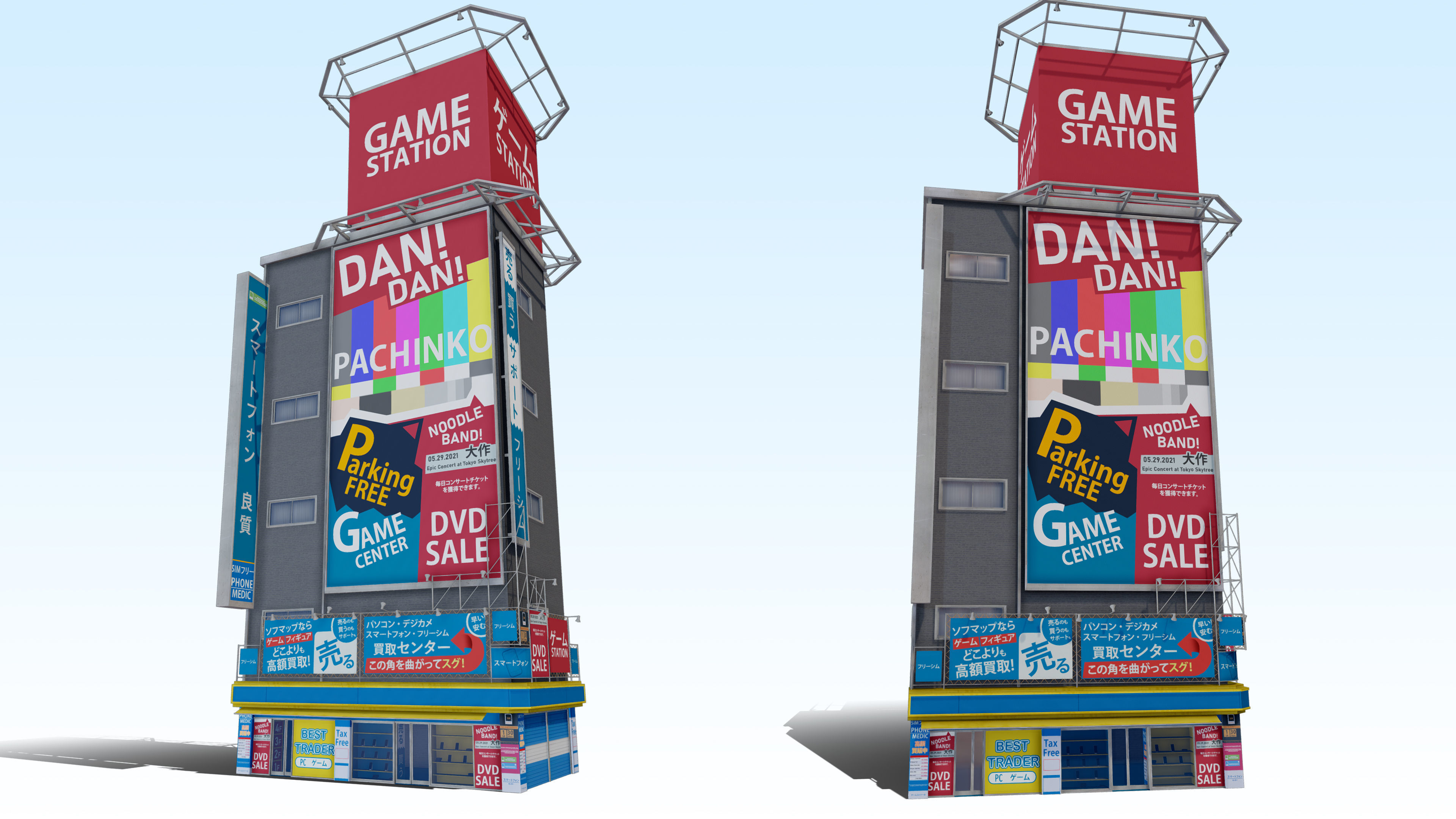 Tokyo Akihabara building 001 Low-poly 3D model_2