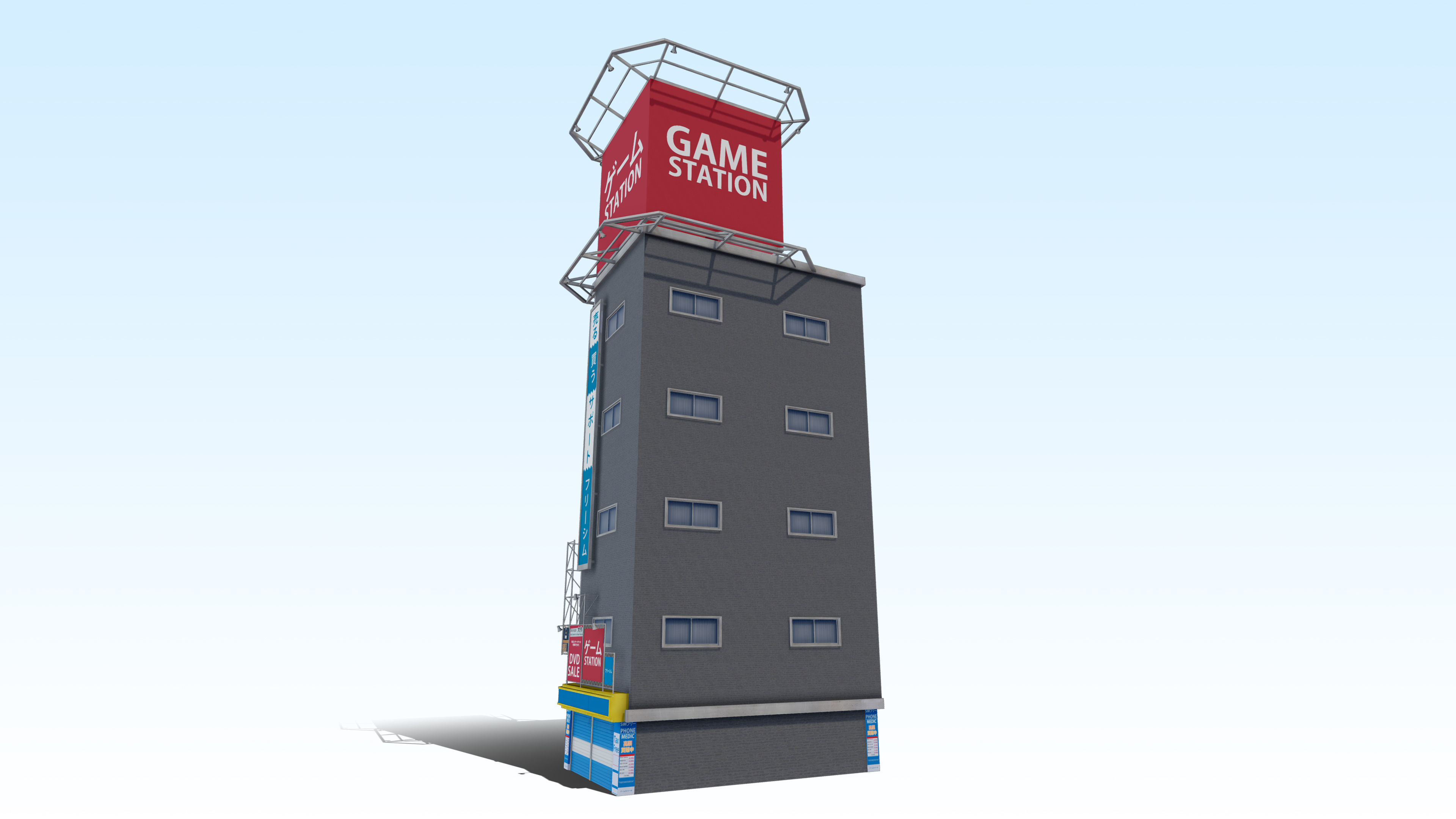 Tokyo Akihabara building 001 Low-poly 3D model_20