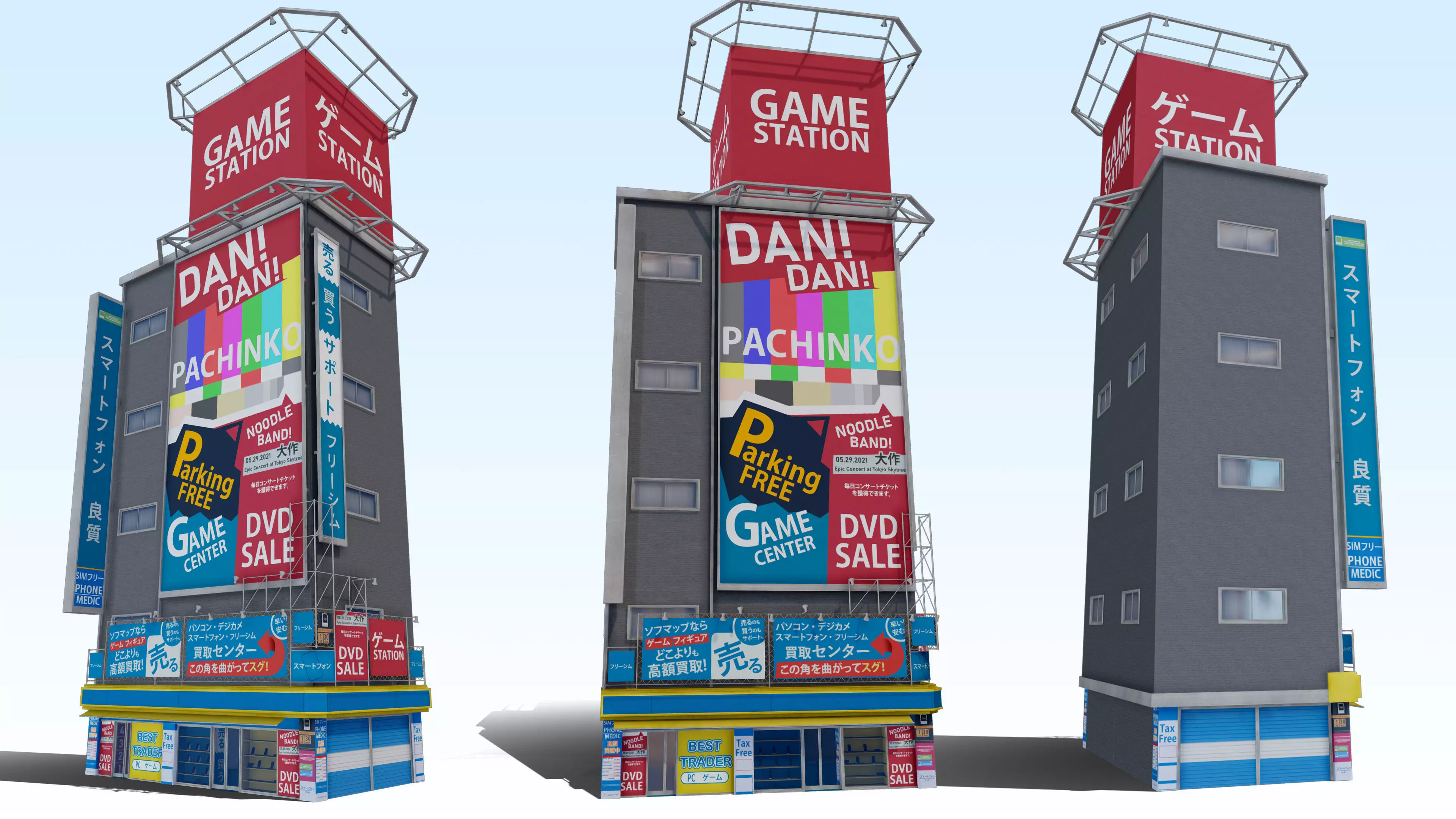 Tokyo Akihabara building 001 Low-poly 3D model_0