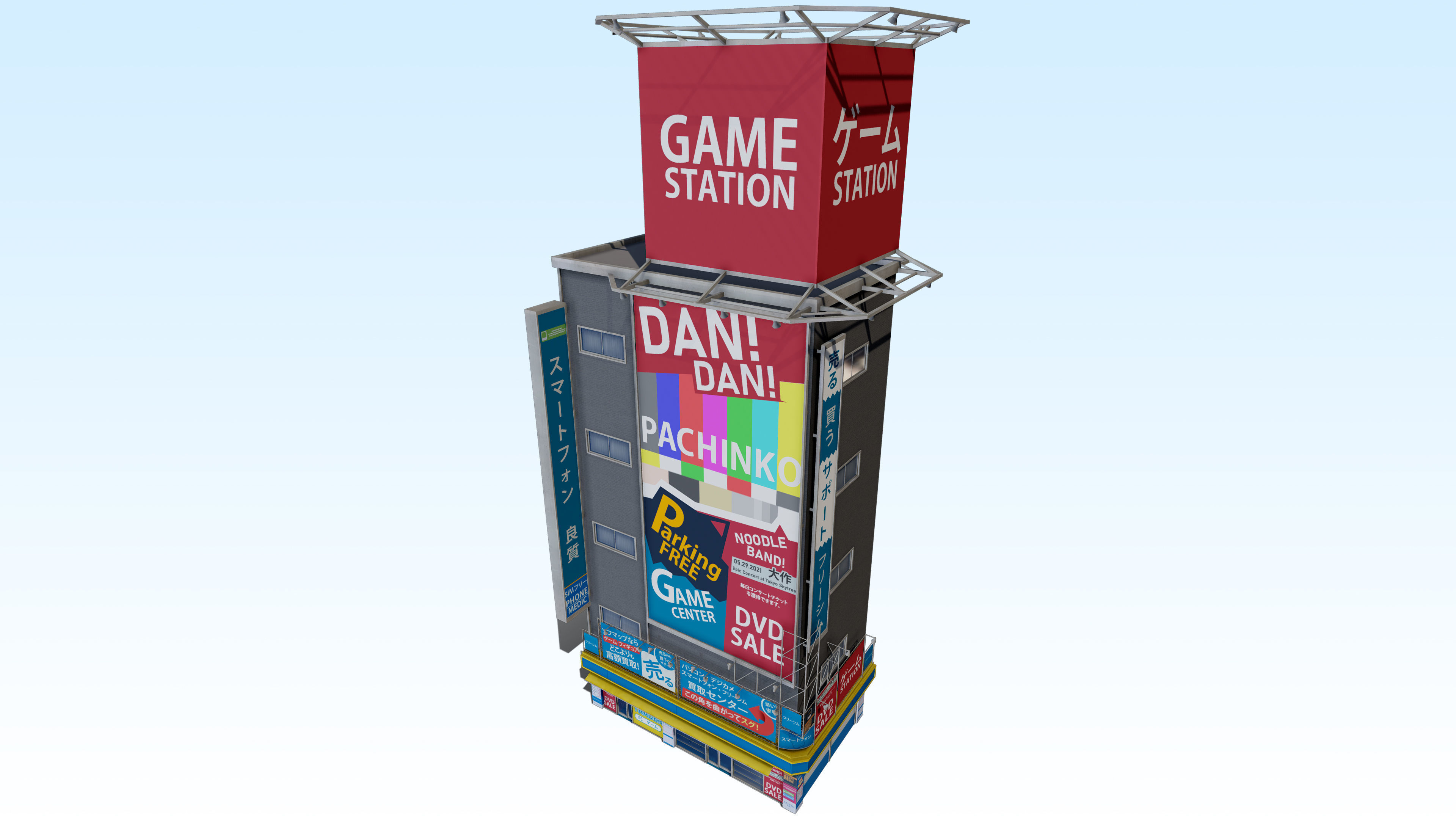 Tokyo Akihabara building 001 Low-poly 3D model_12