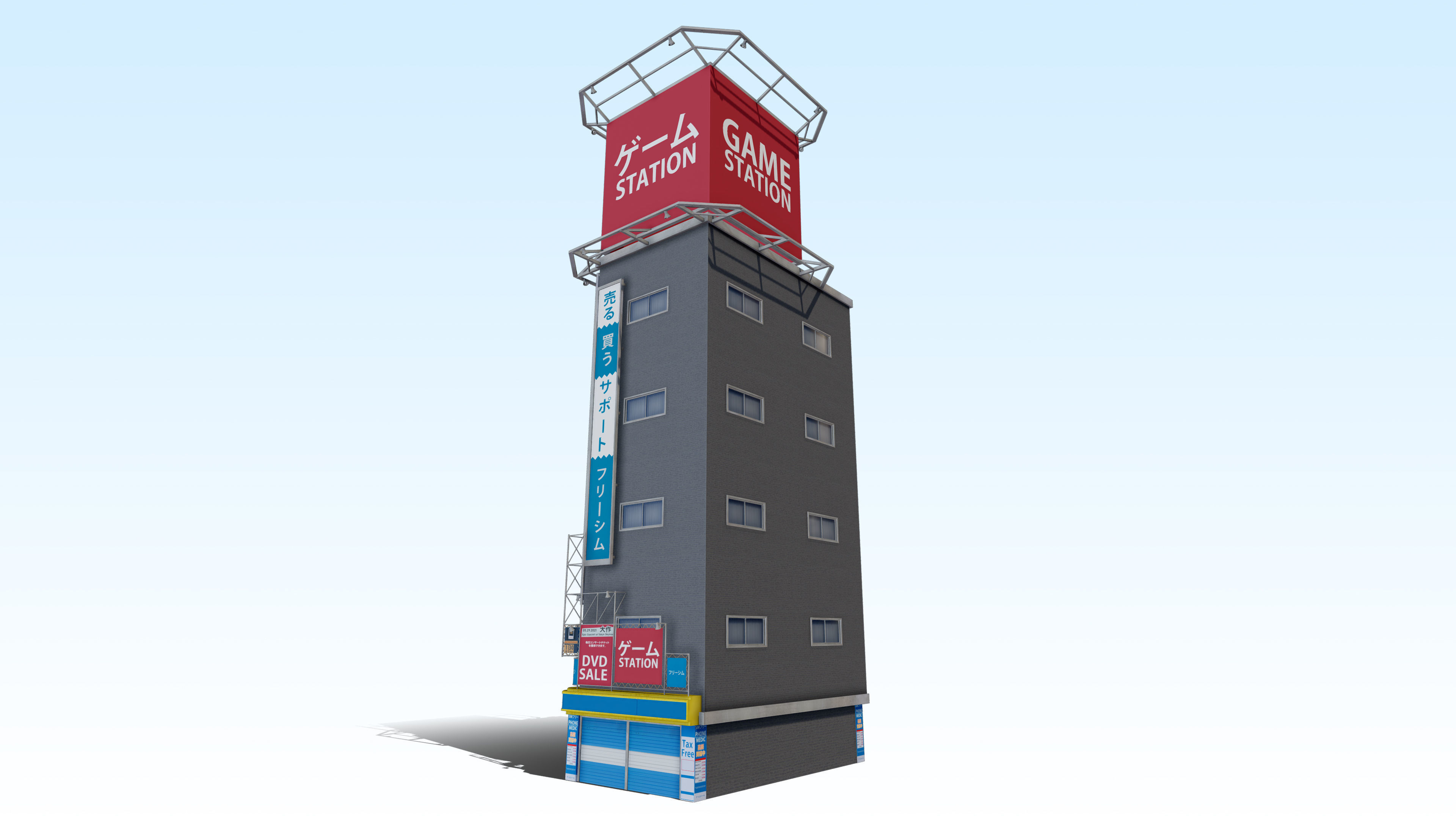 Tokyo Akihabara building 001 Low-poly 3D model_19