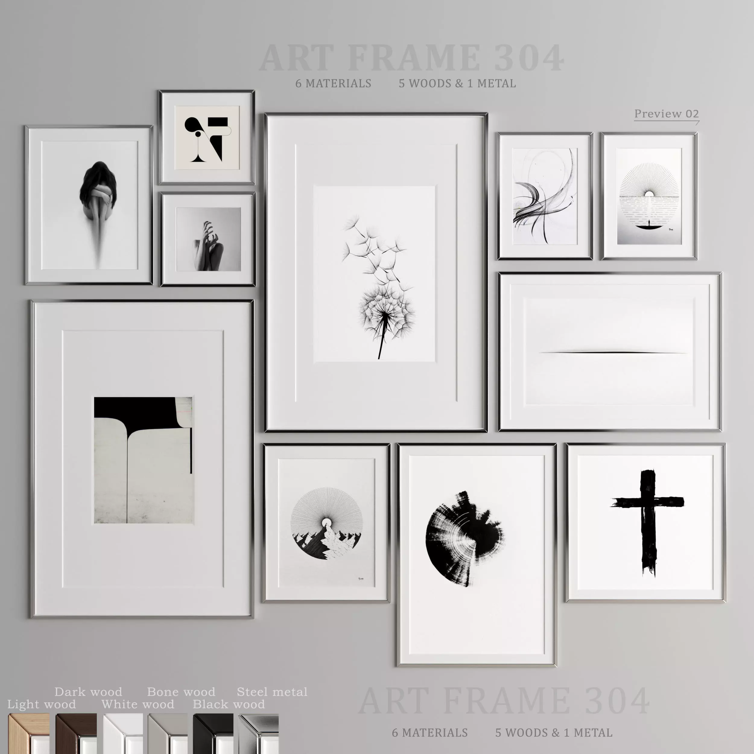 Art Frame 304 Low-poly 3D model_0