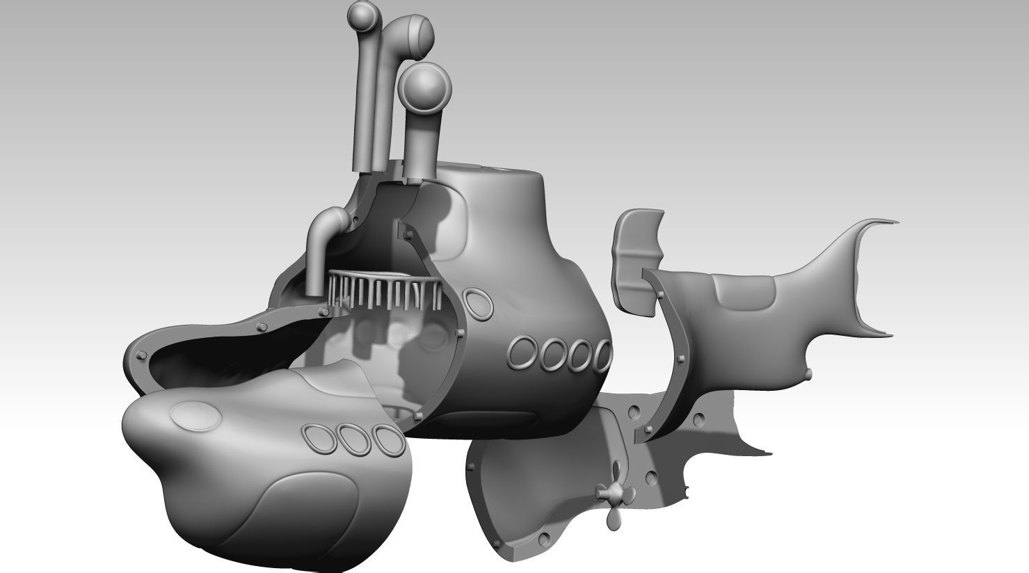Yellow submarine The Beatles 3D print model_22