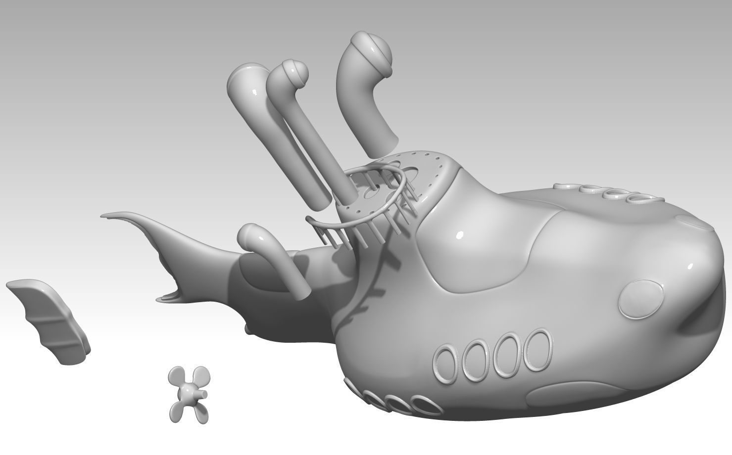 Yellow submarine The Beatles 3D print model_20