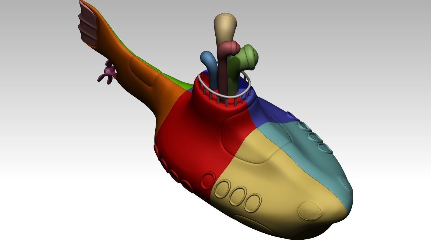 Yellow submarine The Beatles 3D print model_23
