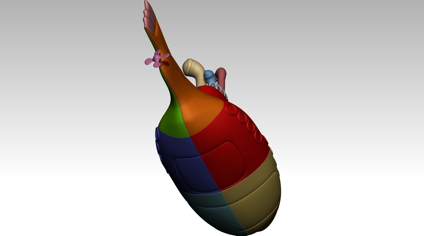 Yellow submarine The Beatles 3D print model_24