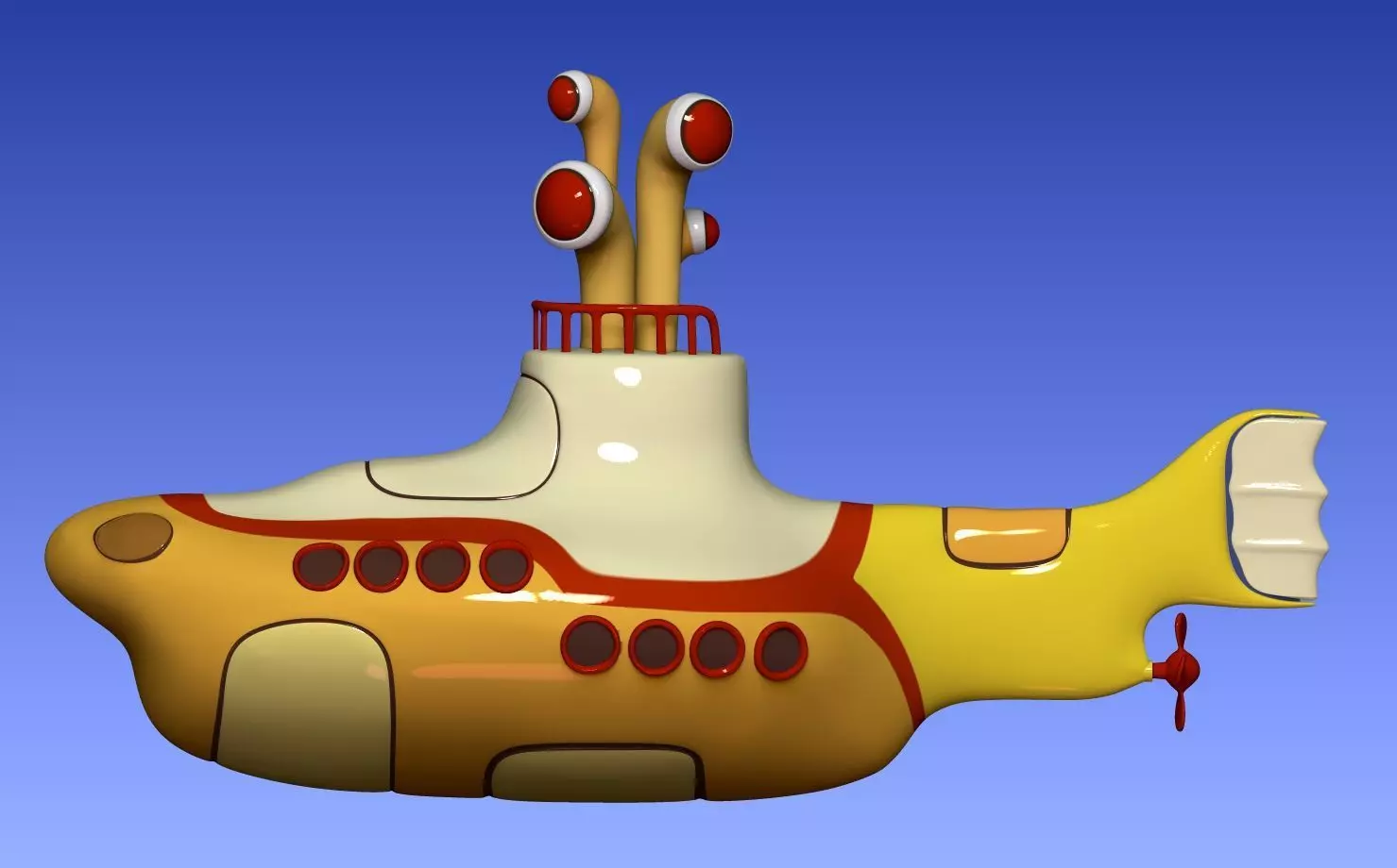 Yellow submarine The Beatles 3D print model_0