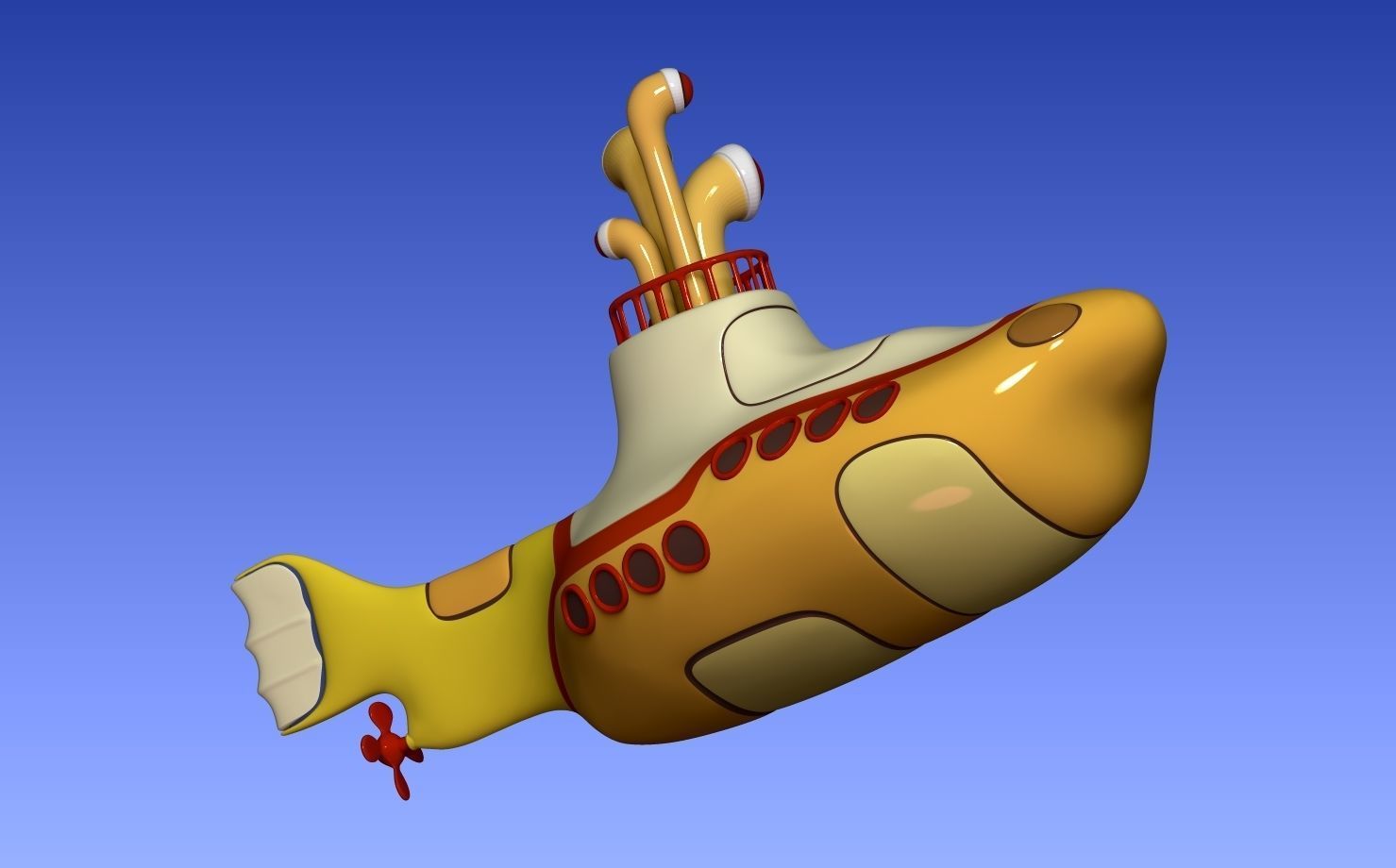 Yellow submarine The Beatles 3D print model_3