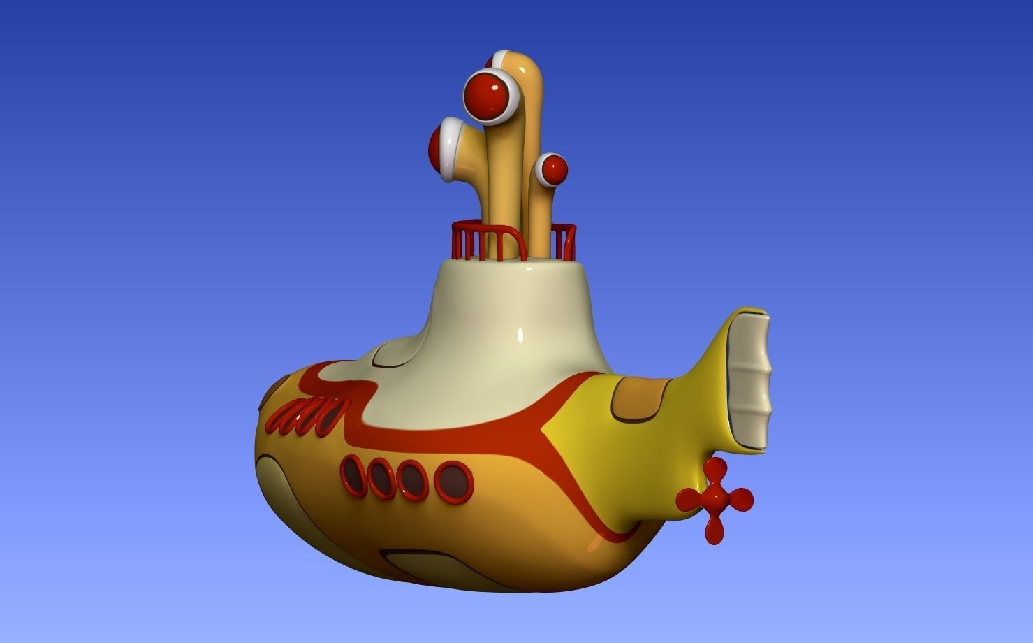 Yellow submarine The Beatles 3D print model_8