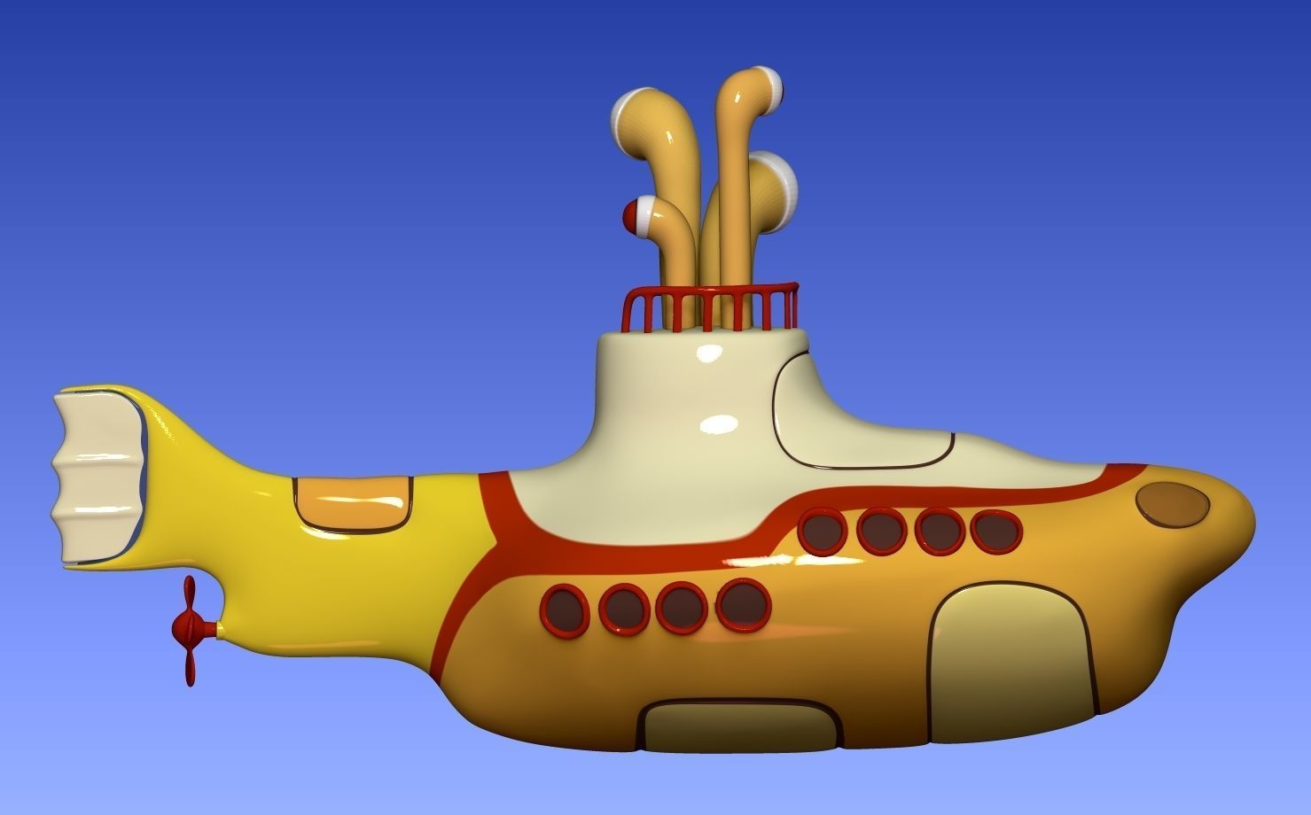 Yellow submarine The Beatles 3D print model_4