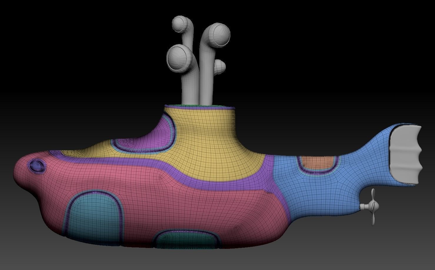 Yellow submarine The Beatles 3D print model_16