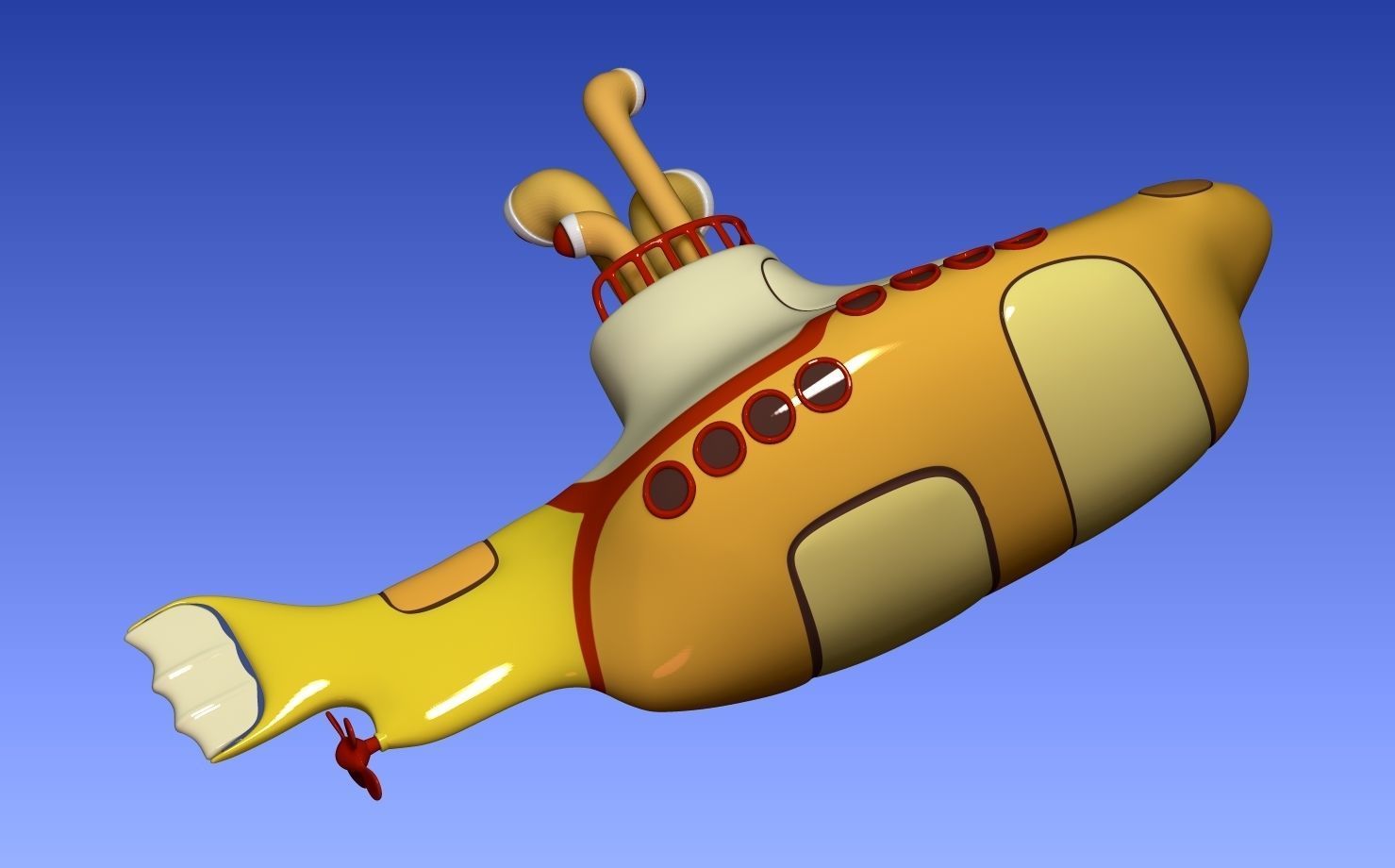 Yellow submarine The Beatles 3D print model_13