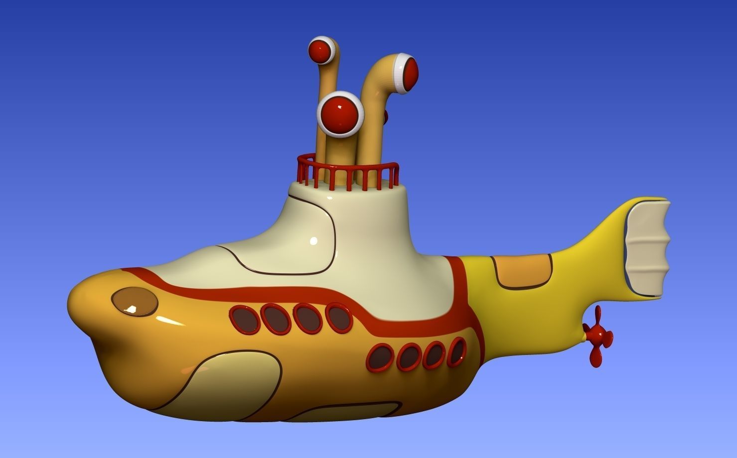 Yellow submarine The Beatles 3D print model_2