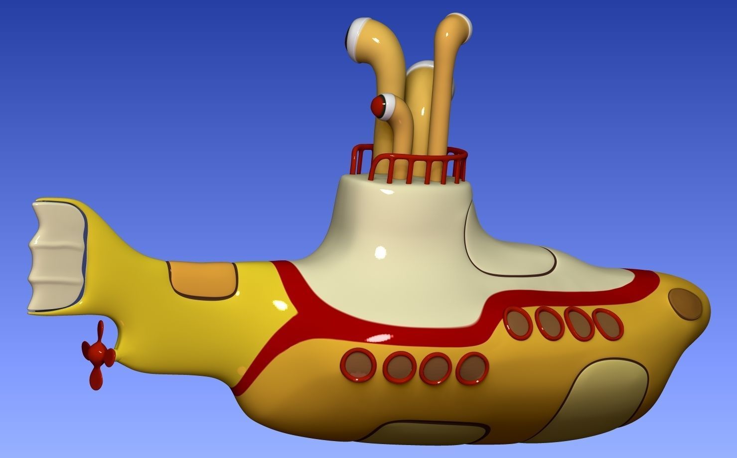 Yellow submarine The Beatles 3D print model_12