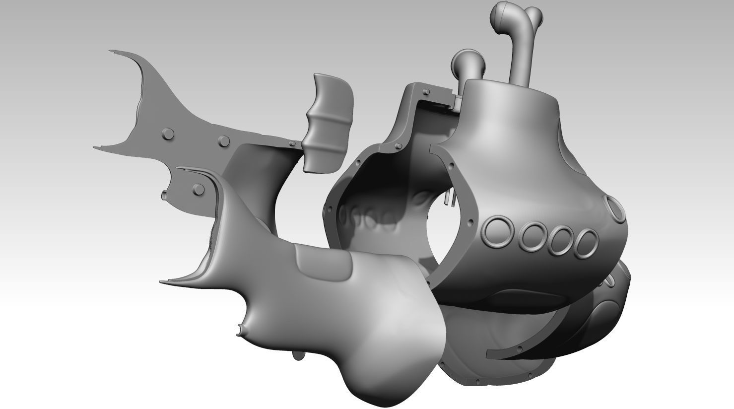 Yellow submarine The Beatles 3D print model_25