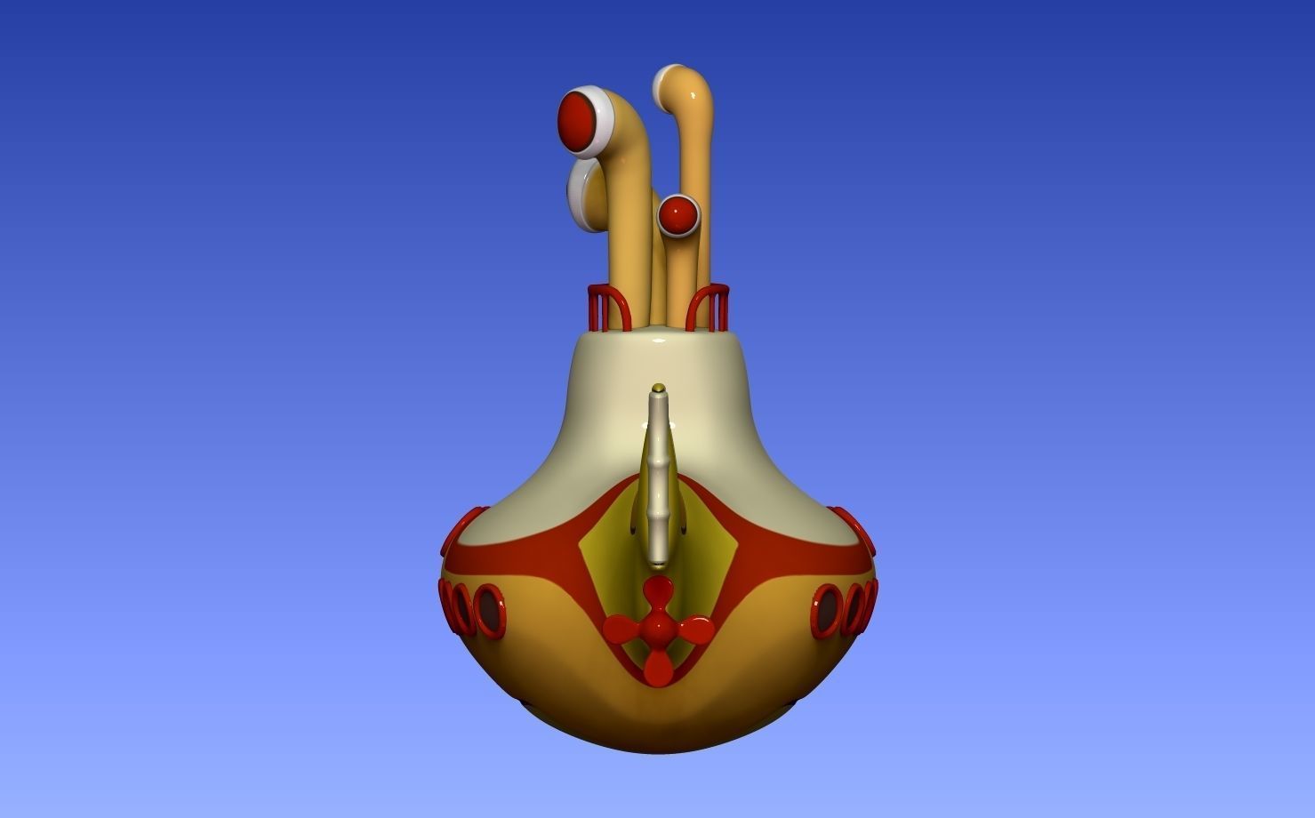 Yellow submarine The Beatles 3D print model_7
