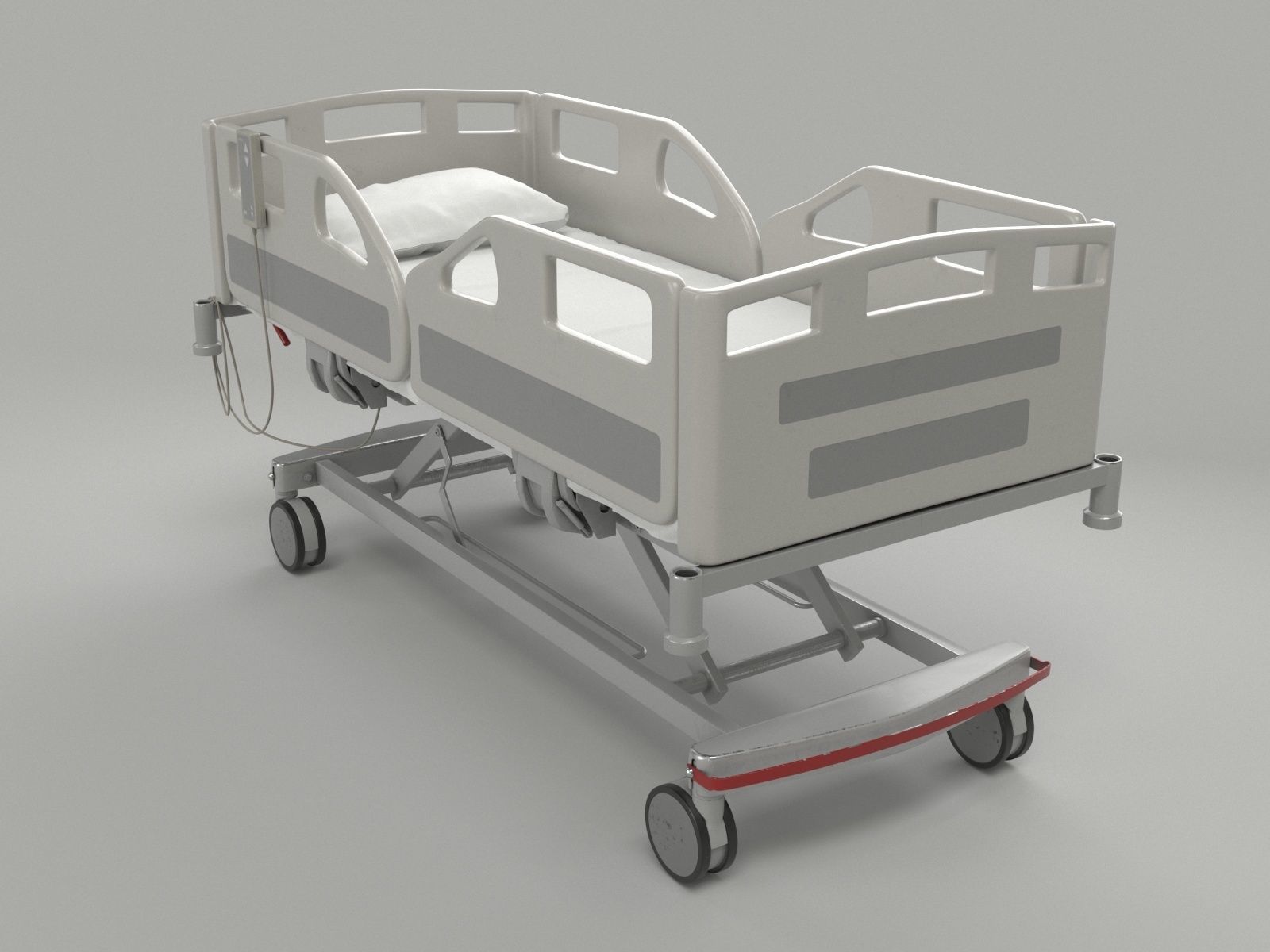 Hospital Bed 3D model_3