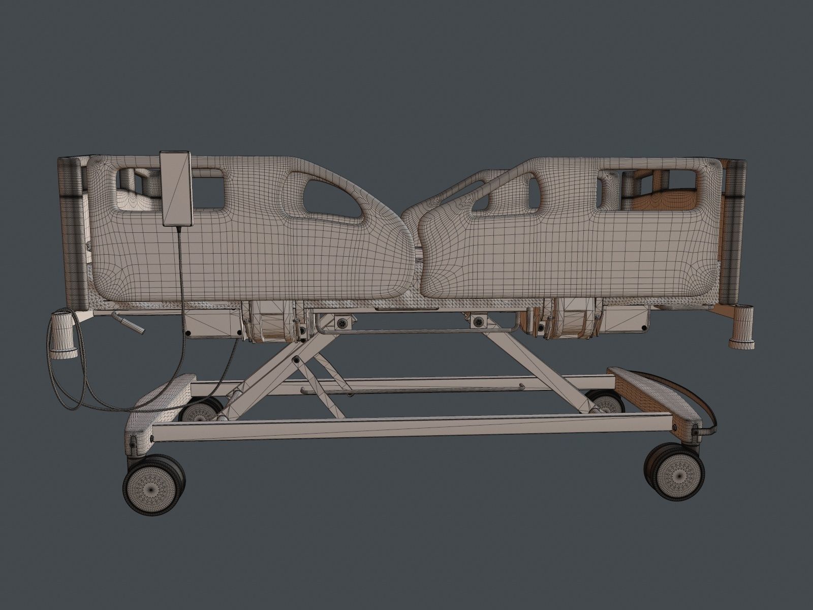 Hospital Bed 3D model_9
