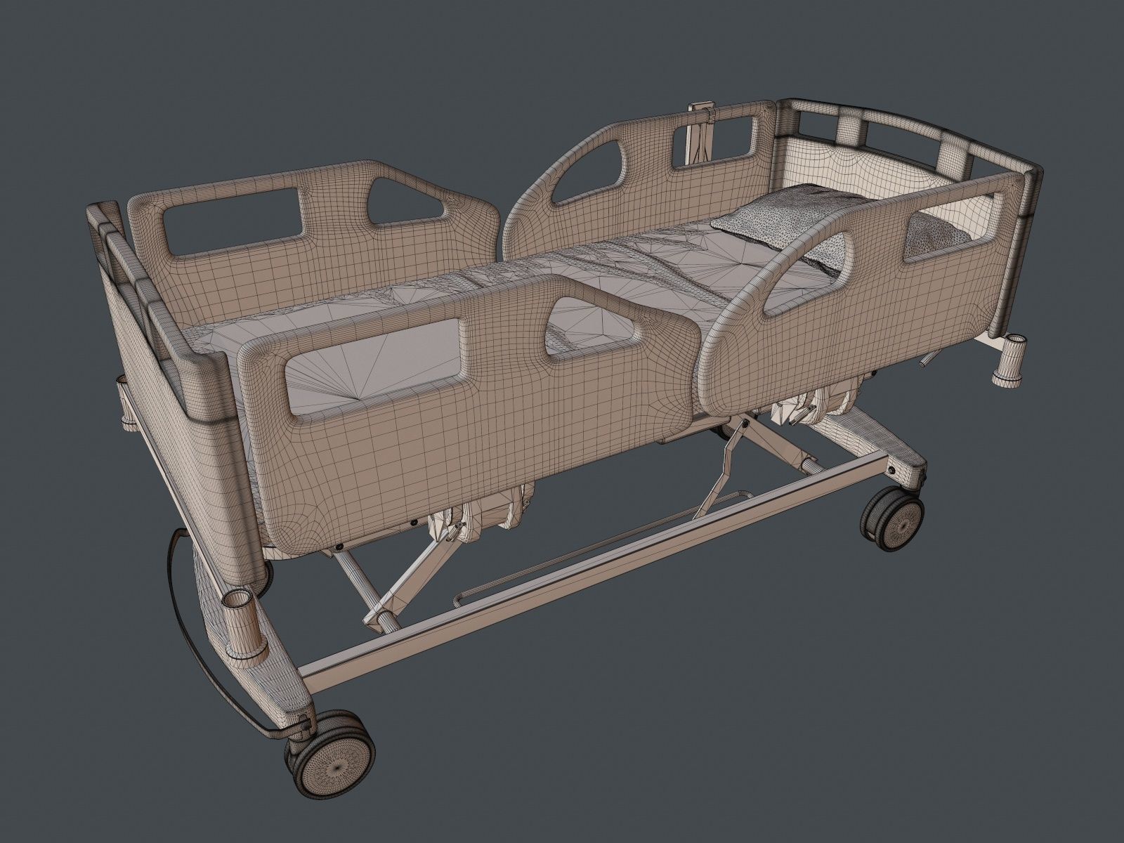 Hospital Bed 3D model_8