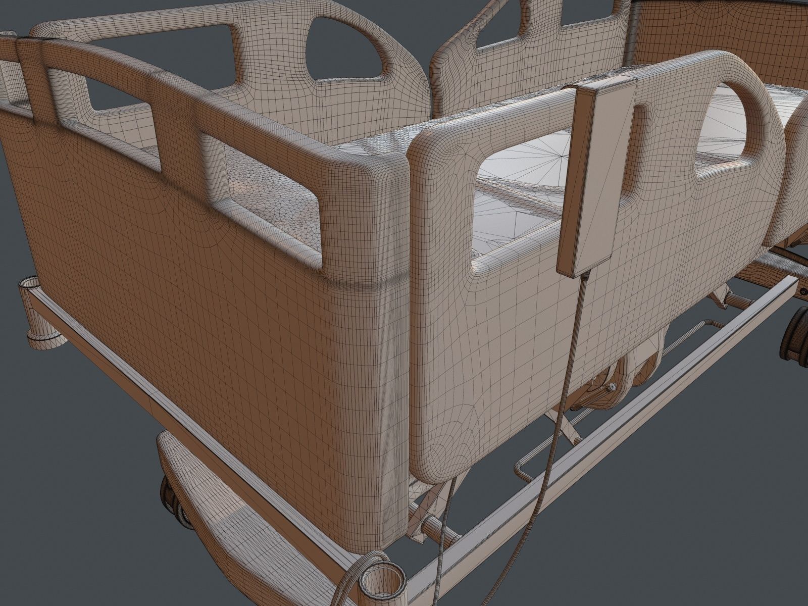 Hospital Bed 3D model_10