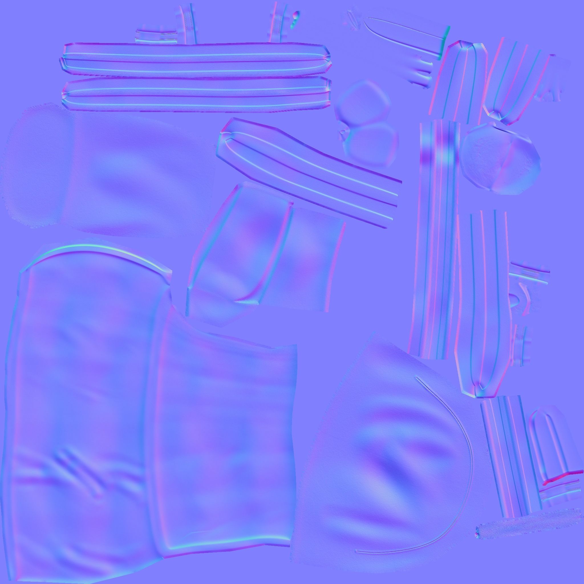 Adventurer Backpack - Camping Character Costume Low-poly 3D model_17