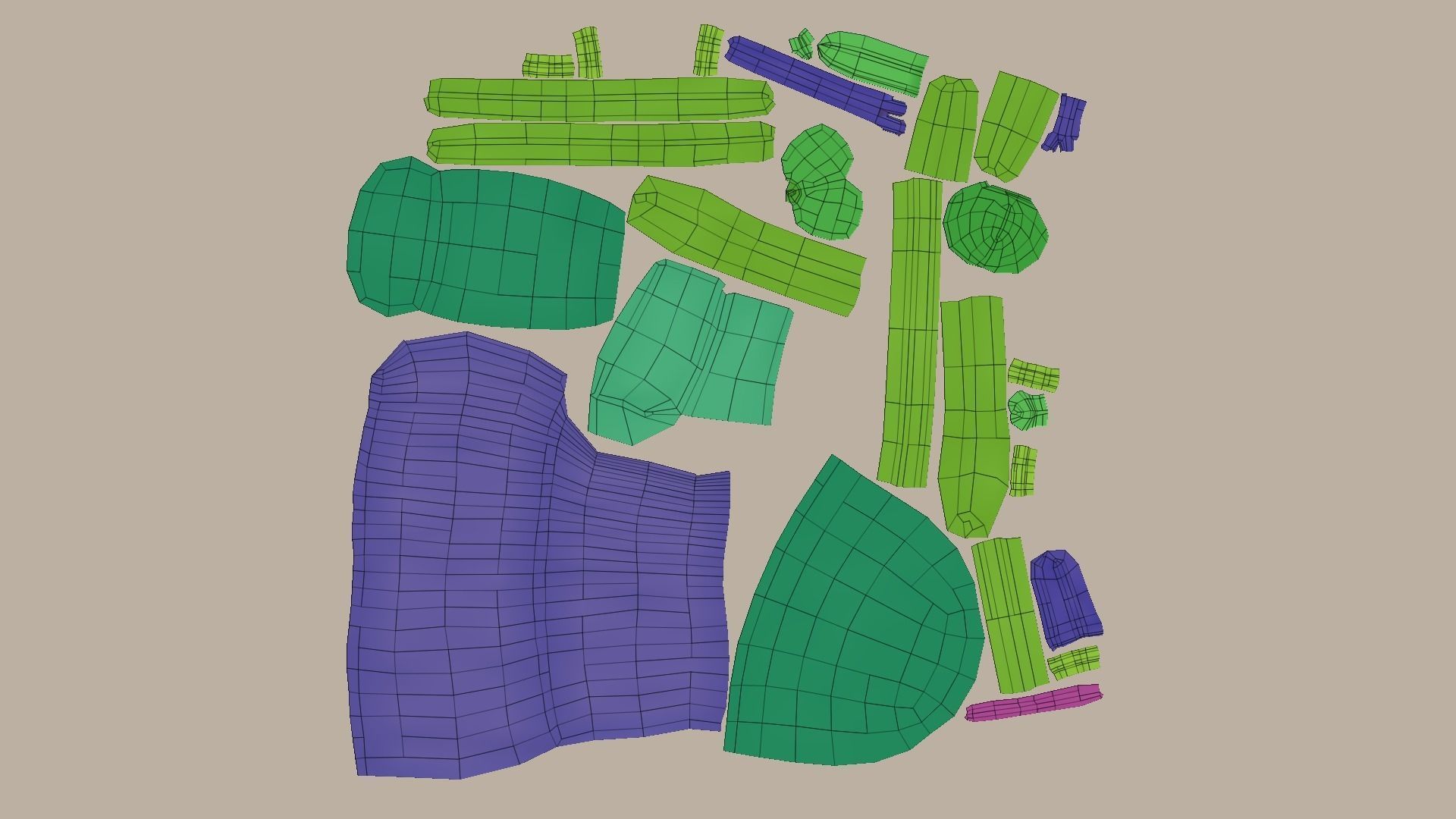 Adventurer Backpack - Camping Character Costume Low-poly 3D model_14