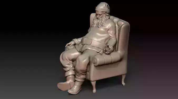 Santa Claus Tired Drinking